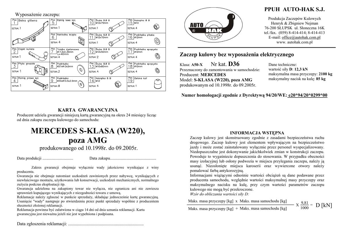 Mercedes S Klasa Çeki Demiri