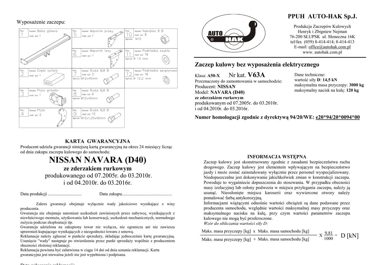 Nıssan Navara  D40 Çeki Demiri