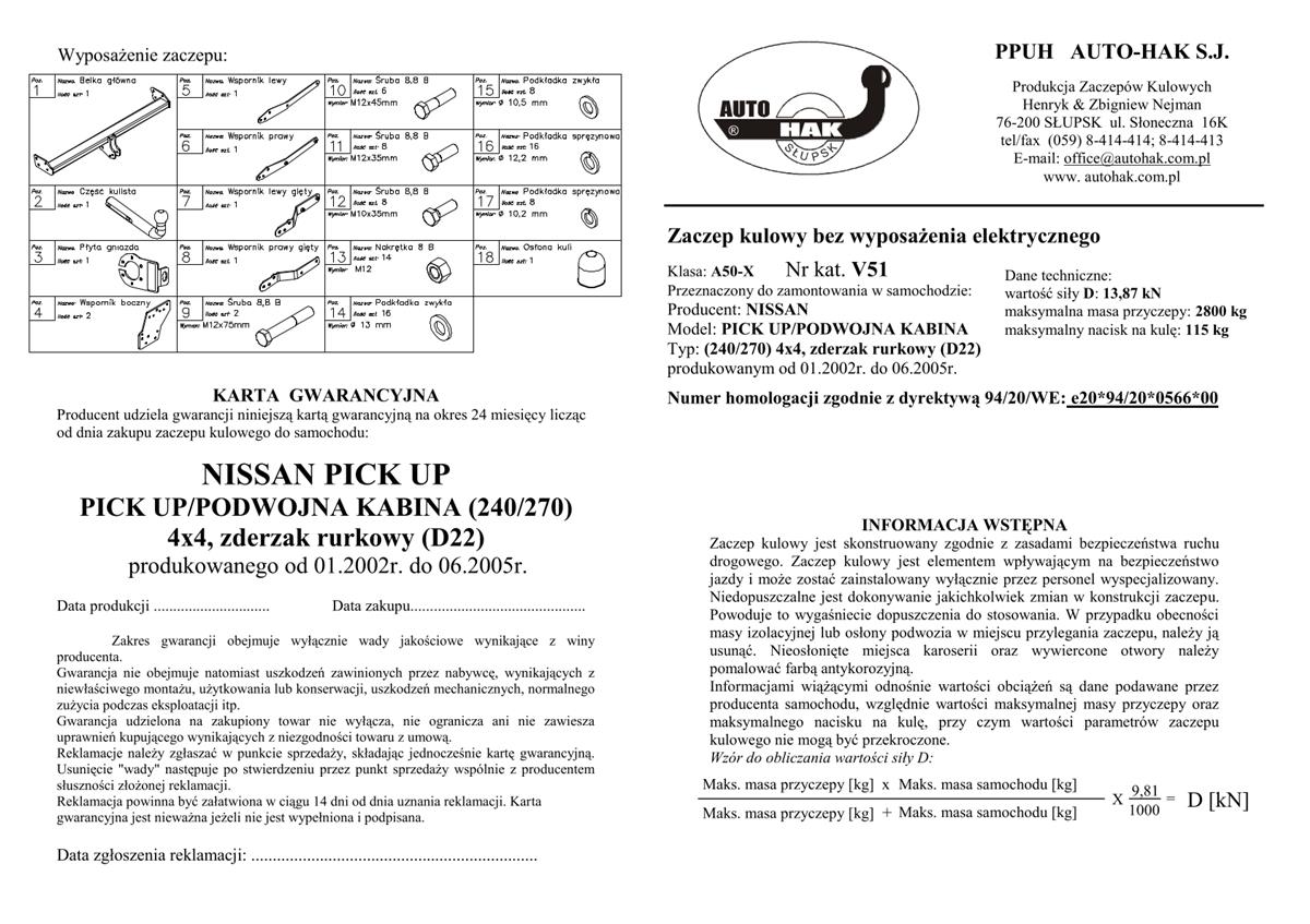 Nıssan Pıck Up Çeki Demiri