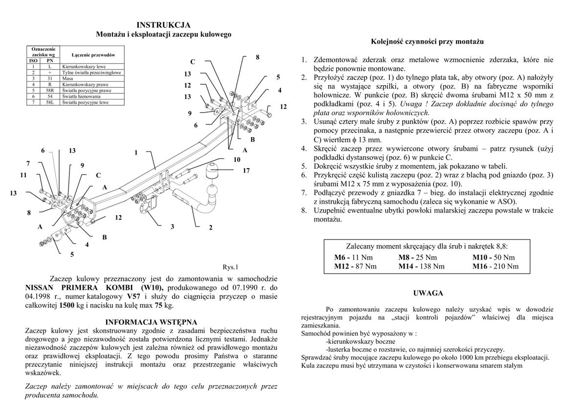 Nıssan Prımera  Çeki Demiri