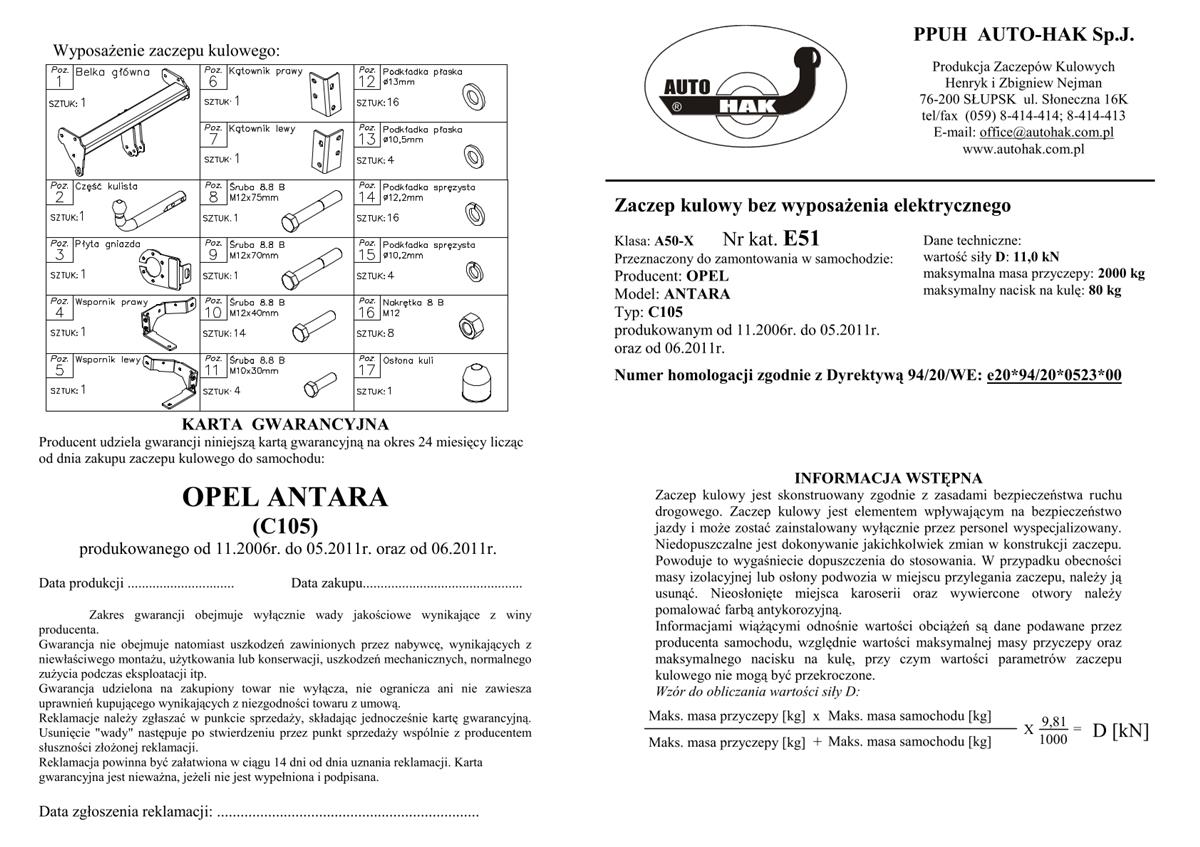 Opel Antara Çeki Demiri