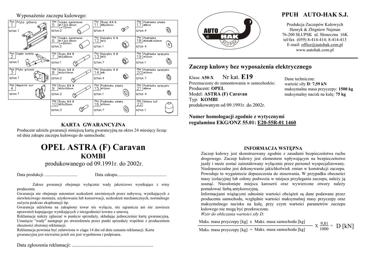 Opel Astra Çeki Demiri