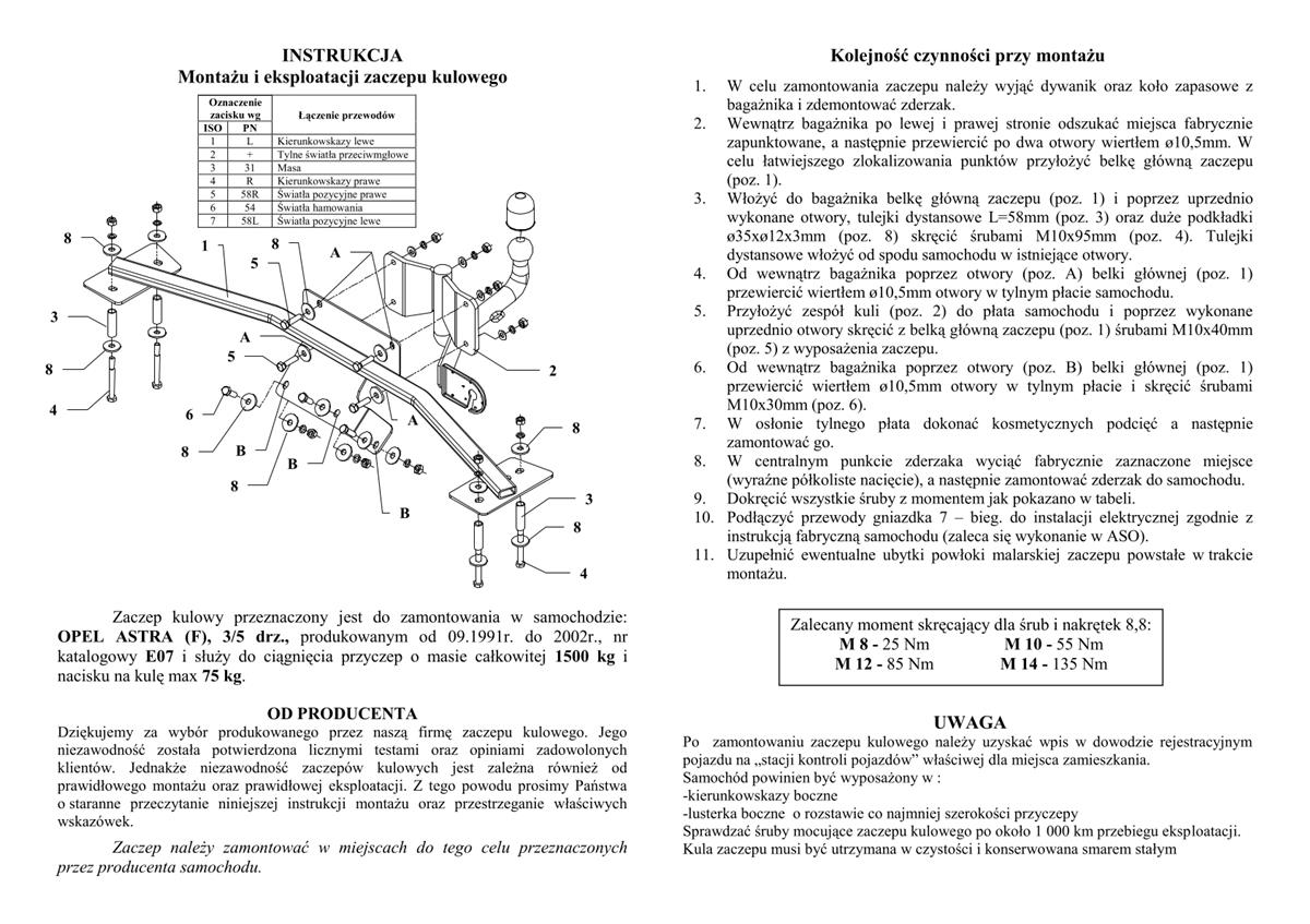 Opel Astra Çeki Demiri