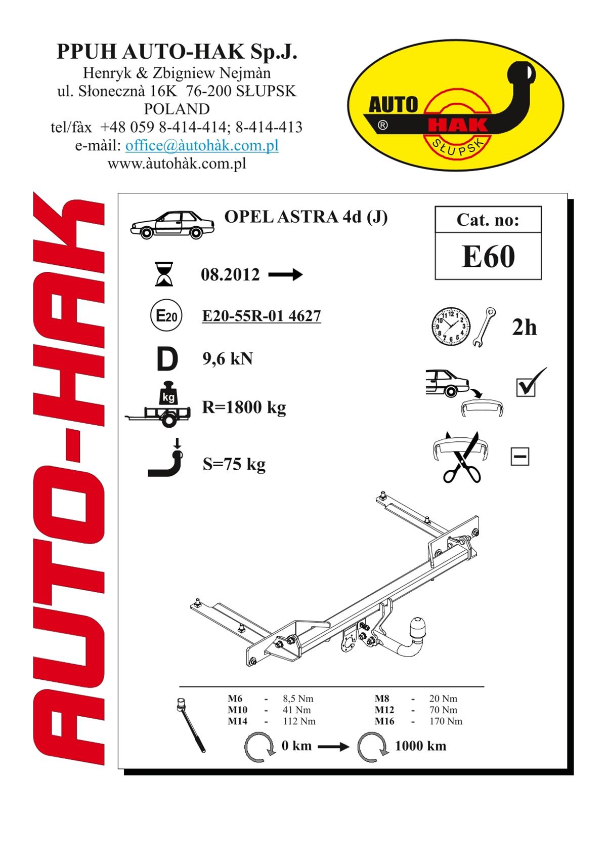 Opel Astra Çeki Demiri