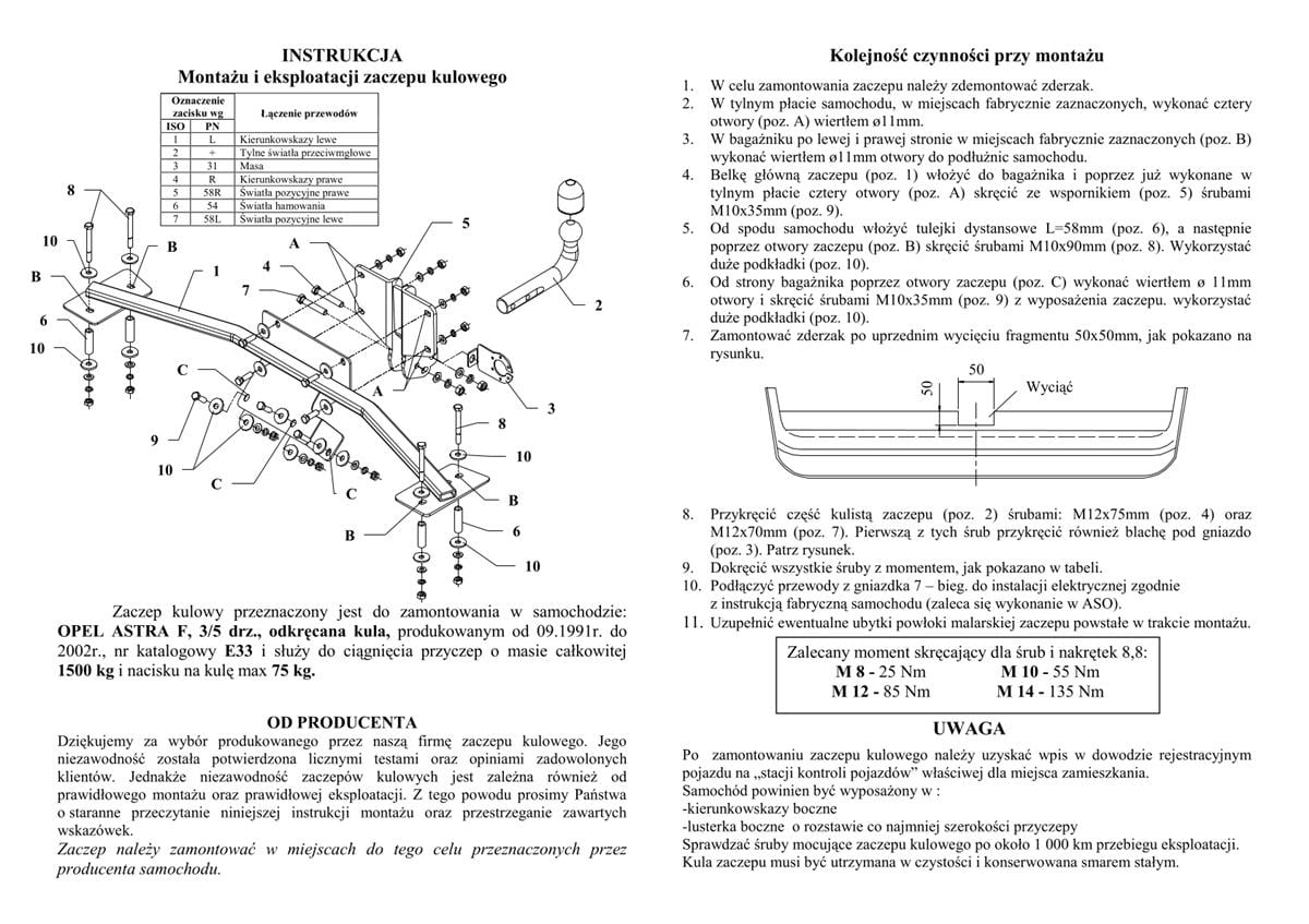 Opel Astra Çeki Demiri