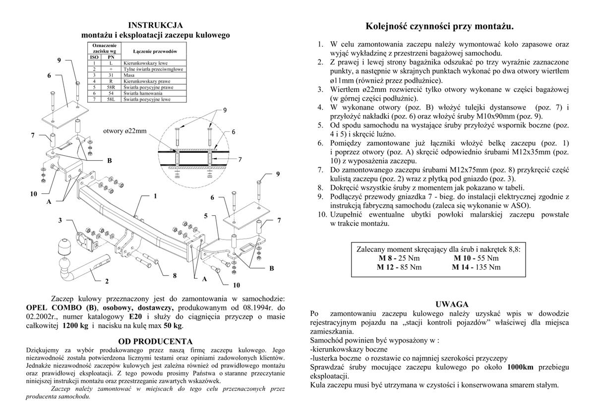 Opel Combo Çeki Demiri