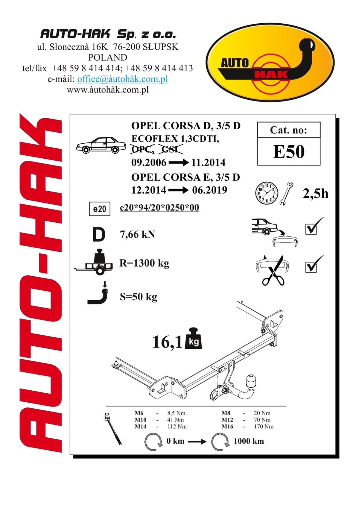 Opel Corsa Çeki Demiri