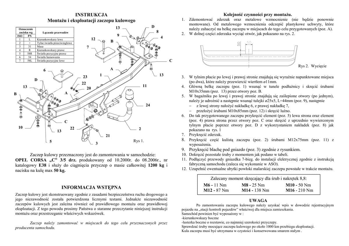 Opel Corsa Çeki Demiri