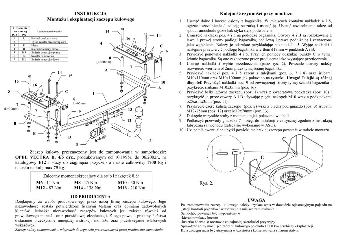 Opel Vectra Çeki Demiri
