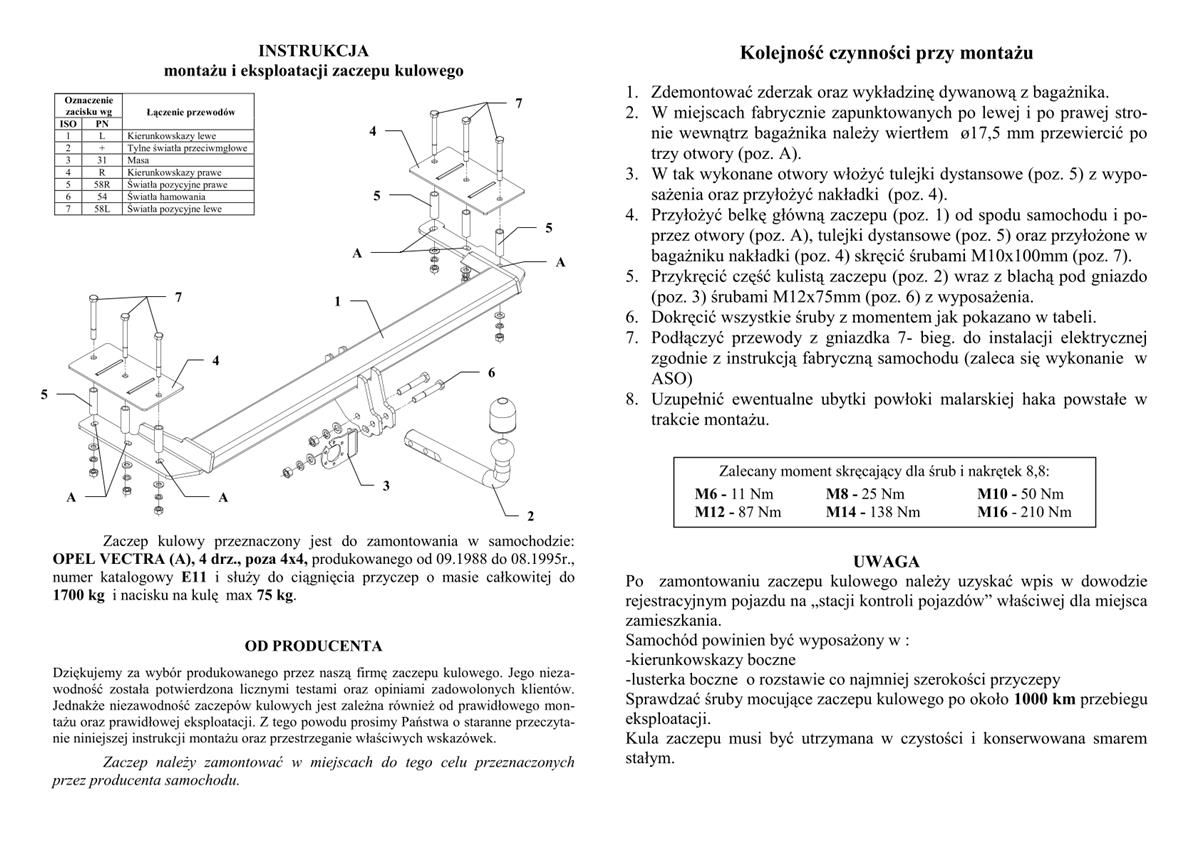 Opel Vectra Çeki Demiri