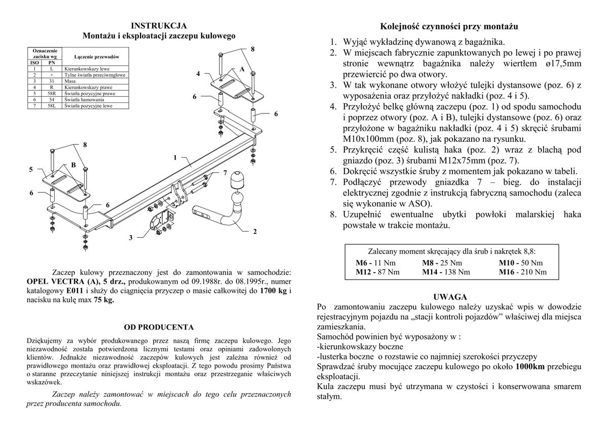 Opel Vectra Çeki Demiri