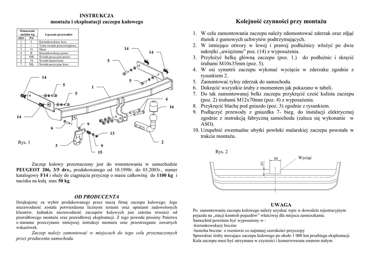 Peugeot 206 Çeki Demiri