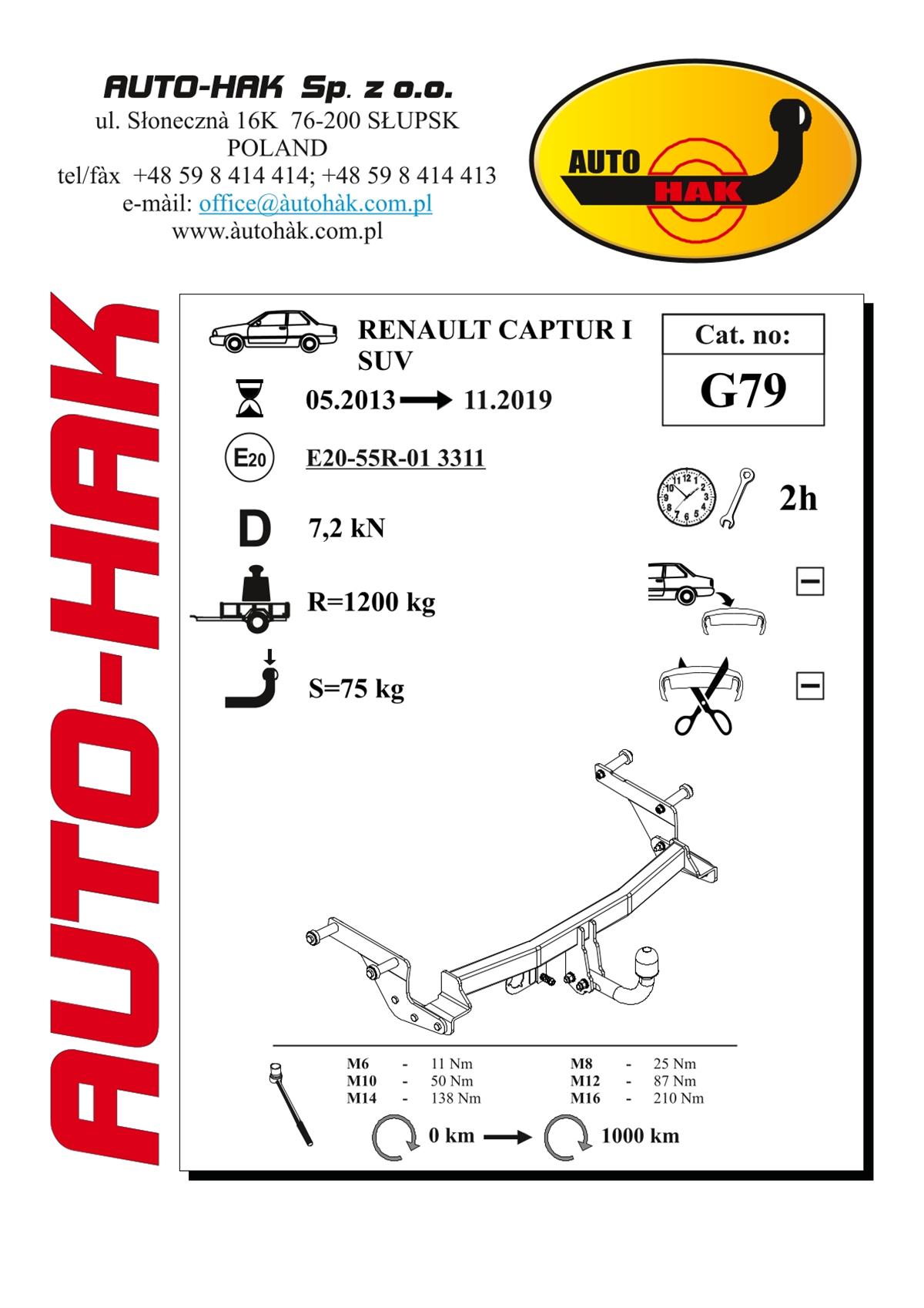 Renault Captur Çeki Demiri