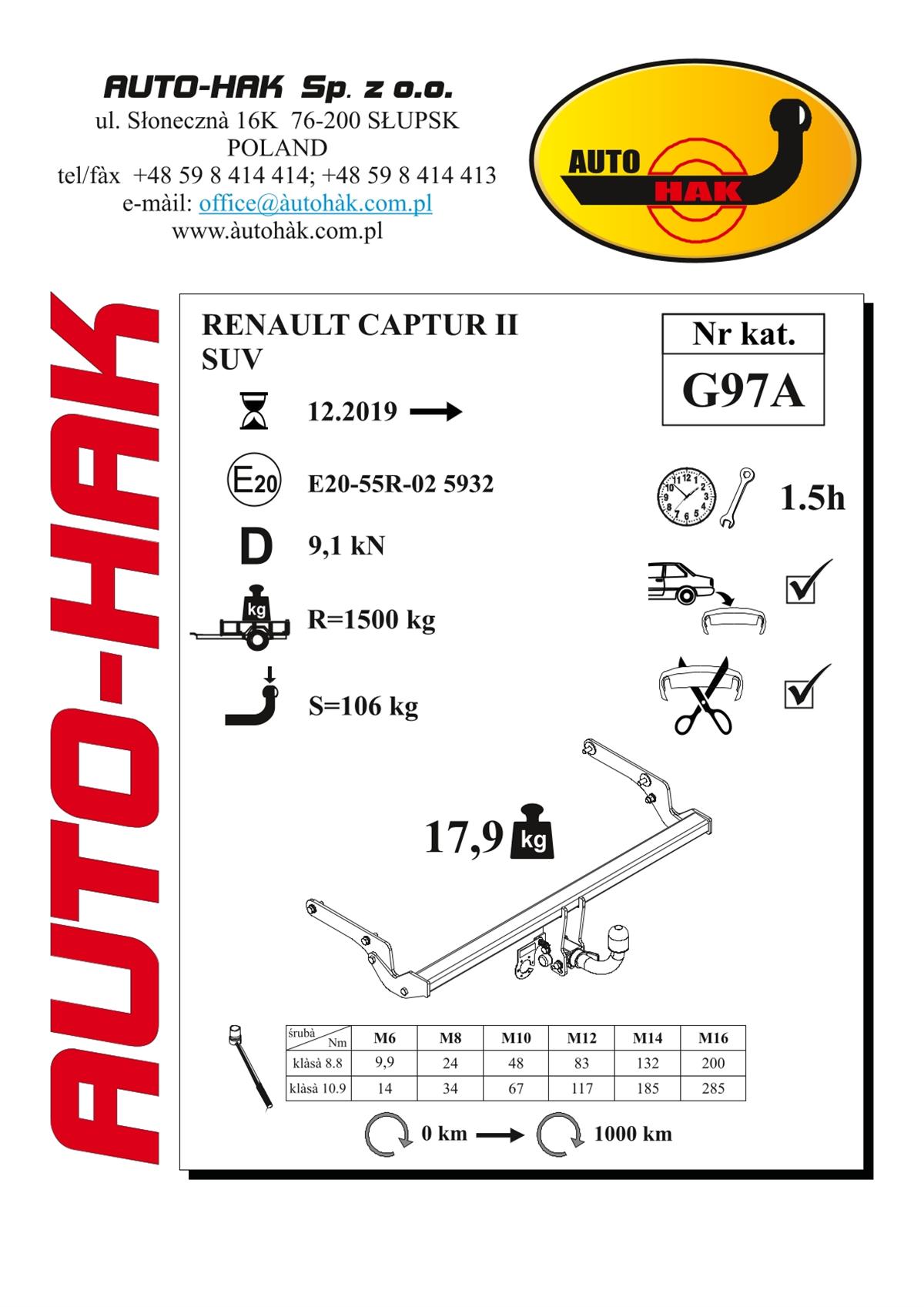 Renault Captur Çeki Demiri