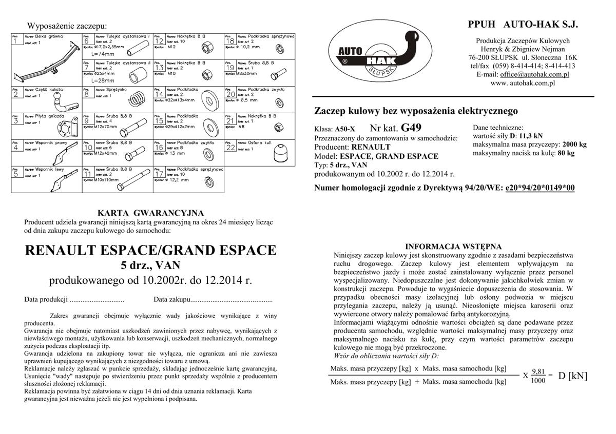 Renault Espace/Grand Çeki Demiri
