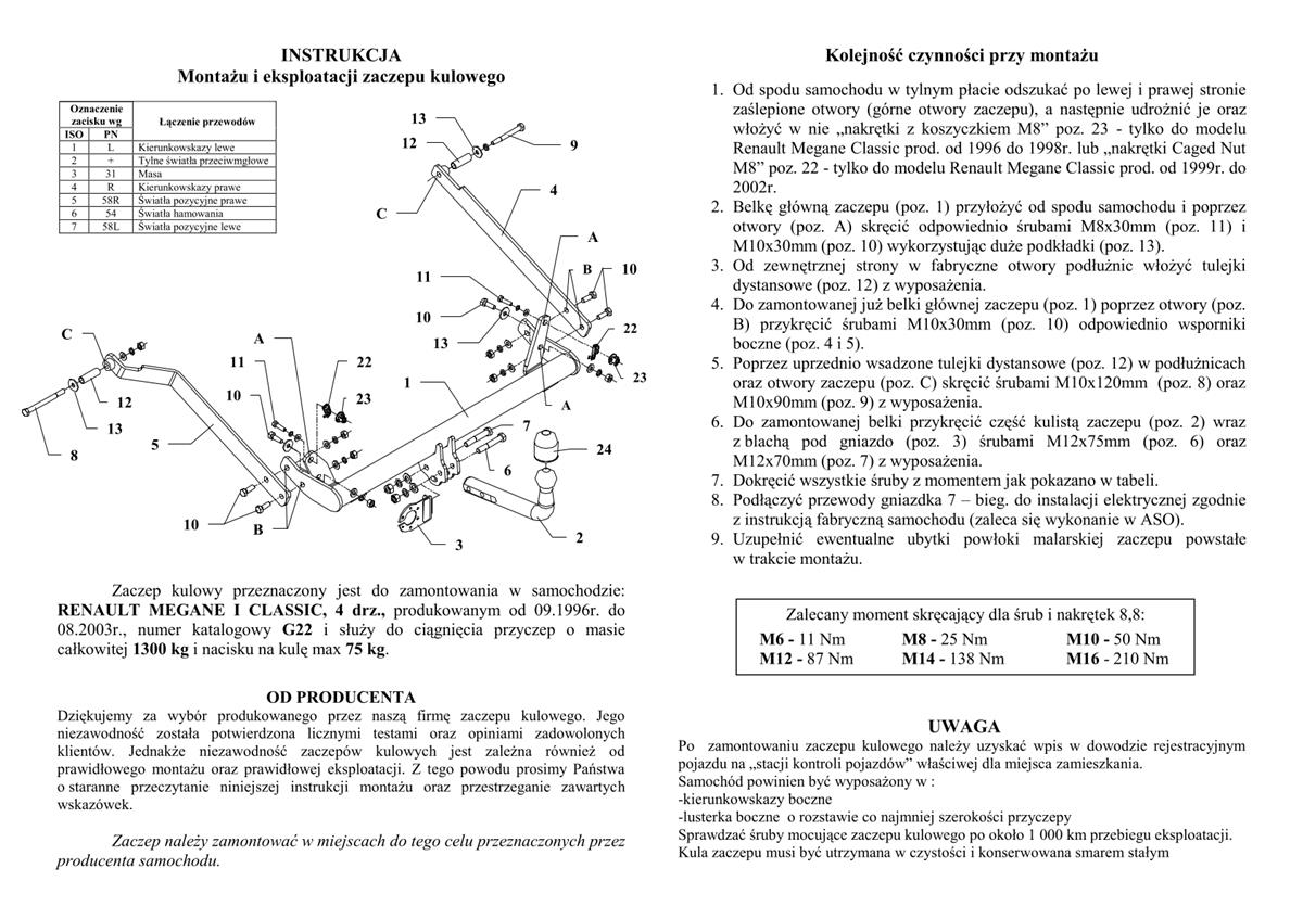 Renault Megane Classıc Çeki Demiri