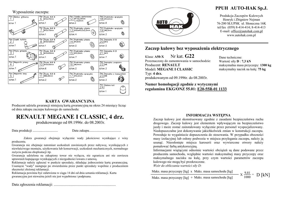 Renault Megane Classıc Çeki Demiri