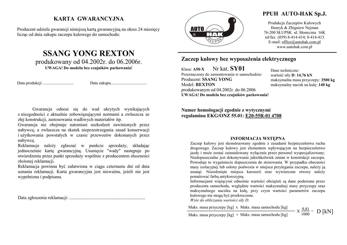 Ssangyong Rexton Çeki Demiri