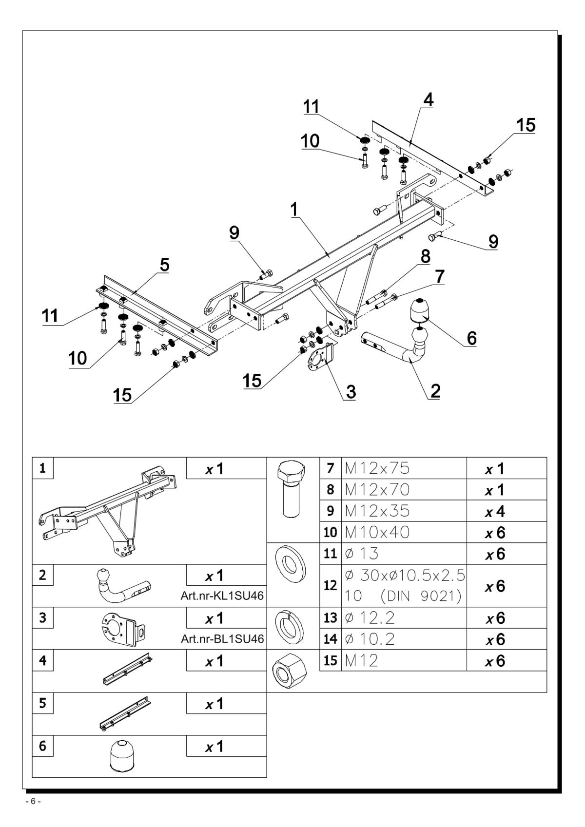 Subaru Outback  Çeki Demiri