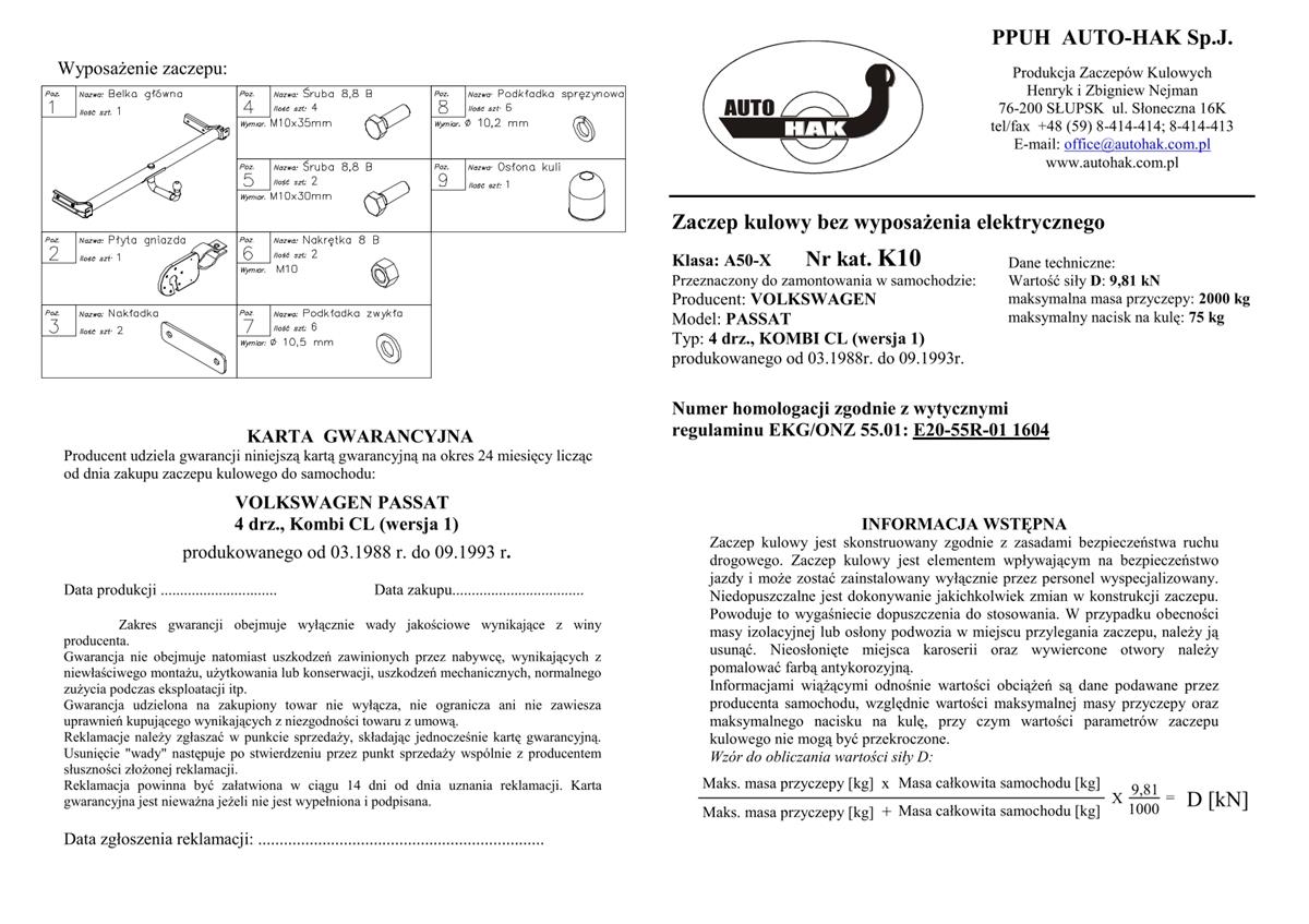 Volkswagen Passat Çeki Demiri
