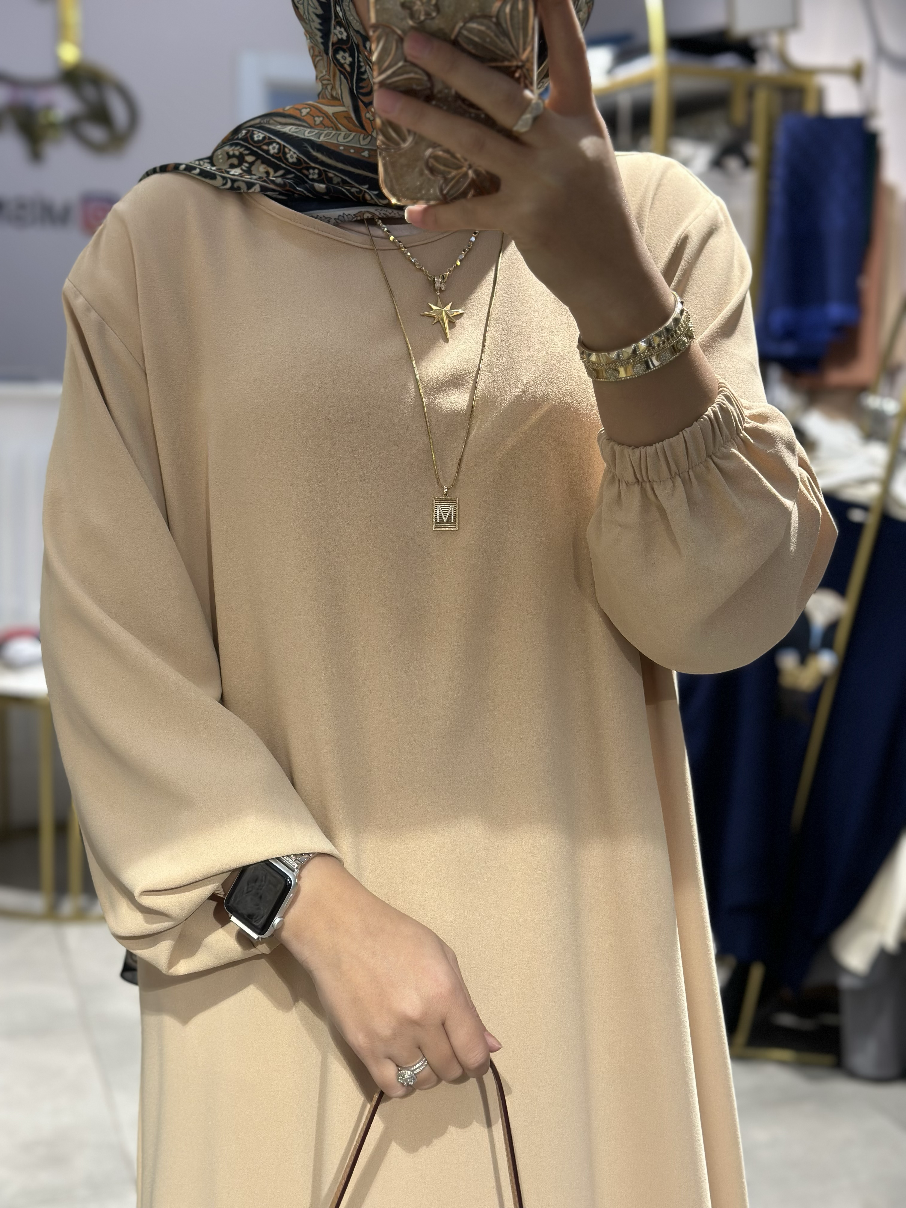 KREP ELBİSE CAMEL