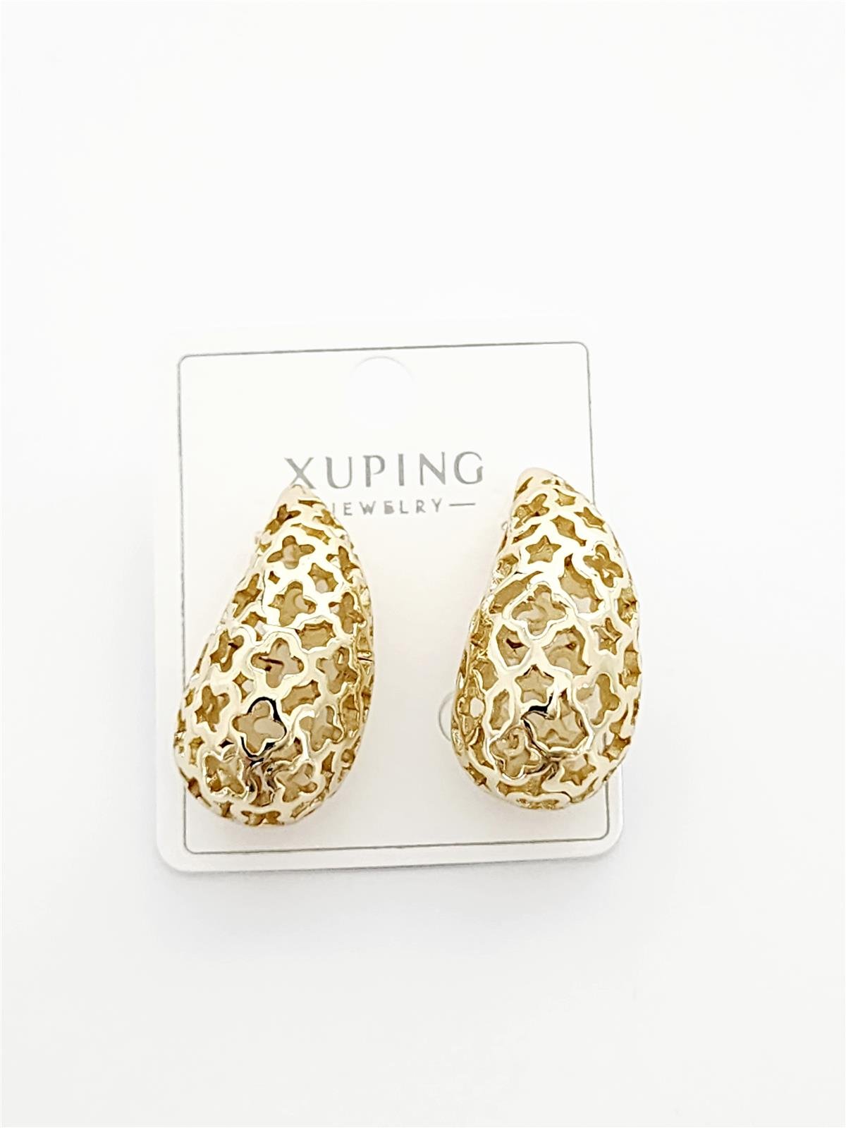 İşlemeli Damla Gold VIP Xuping Küpe