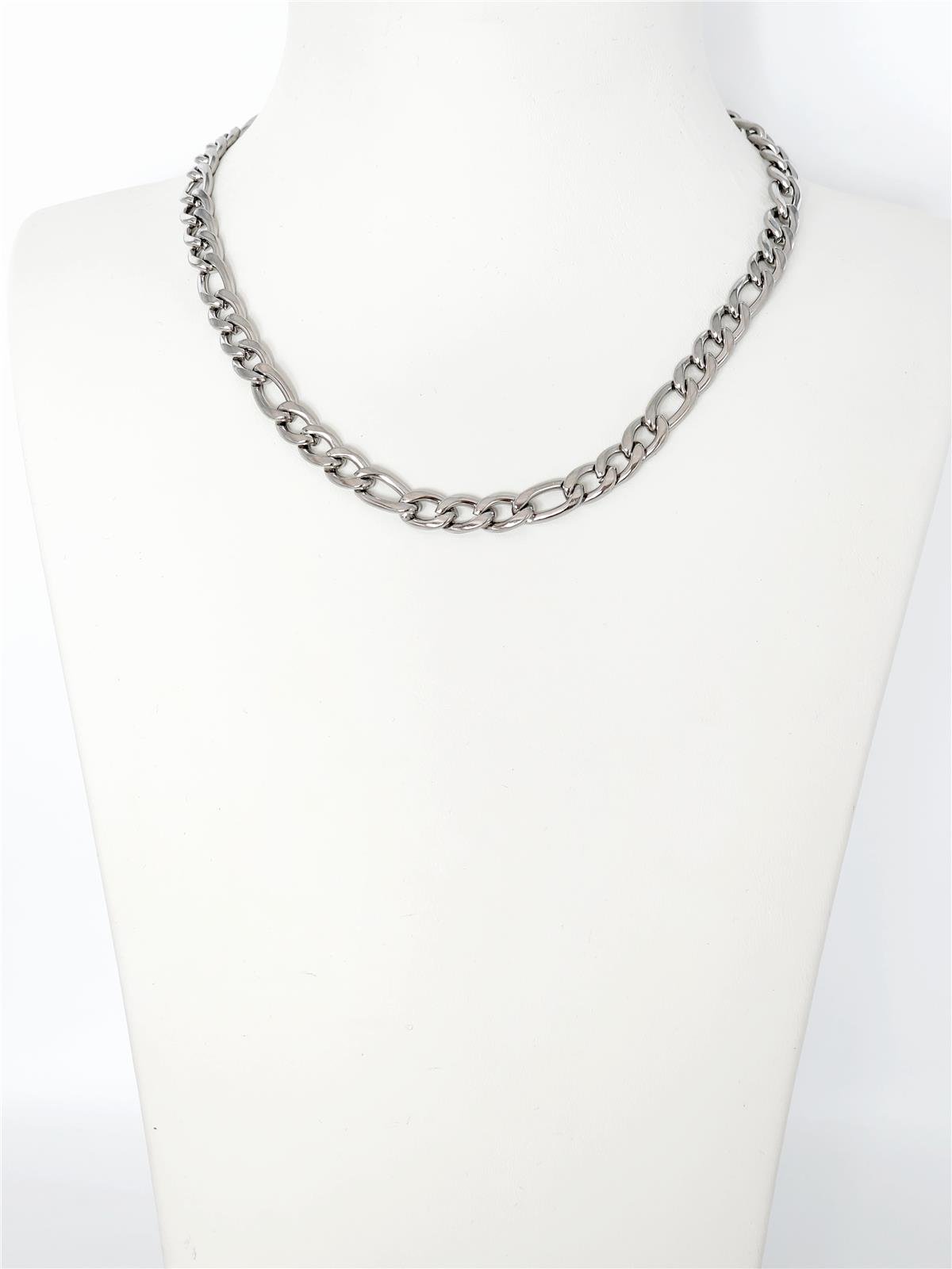 Retro Zincir Silver Kolye 45 cm