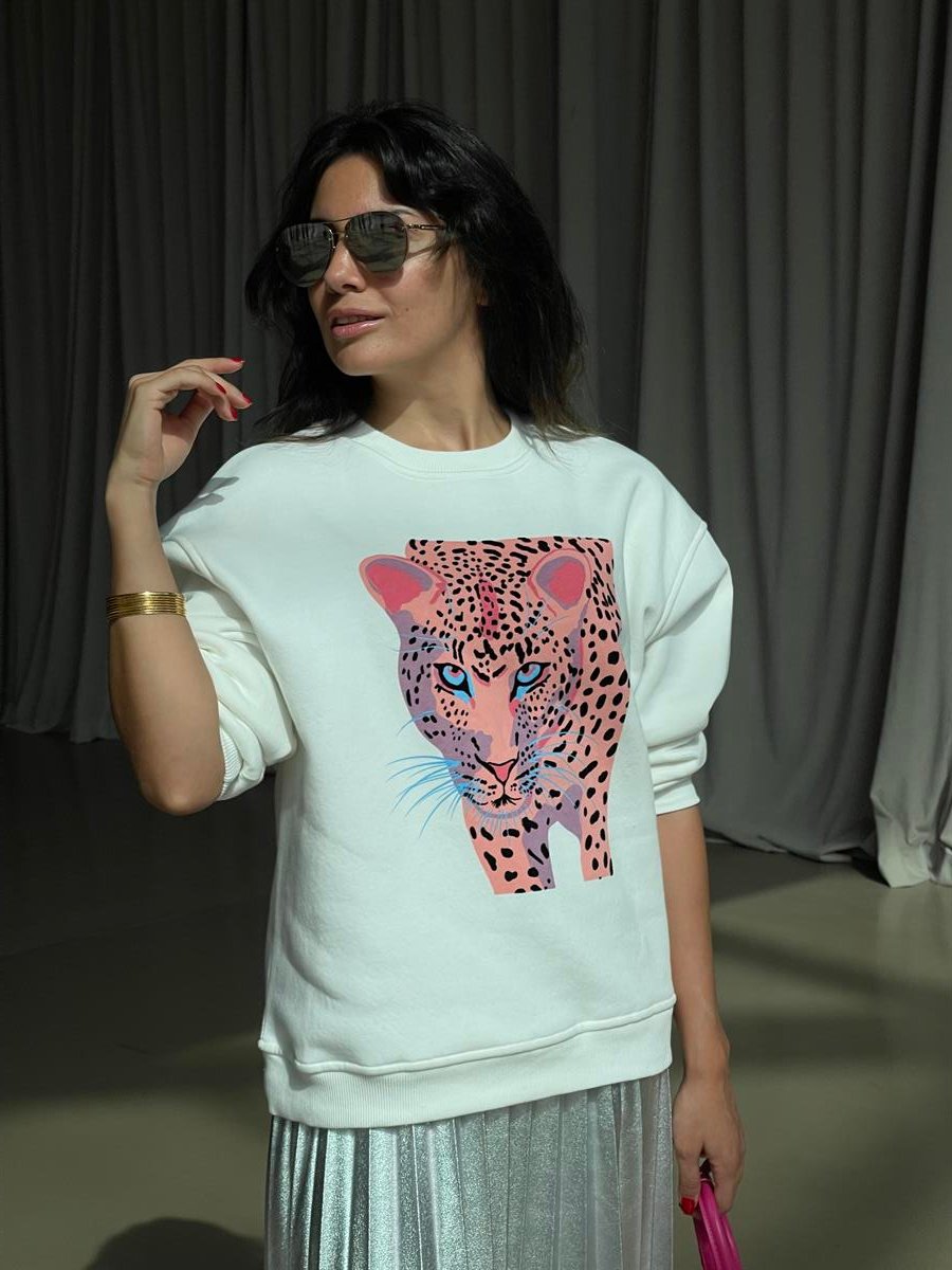 PEMBE LEOPAR SWEAT