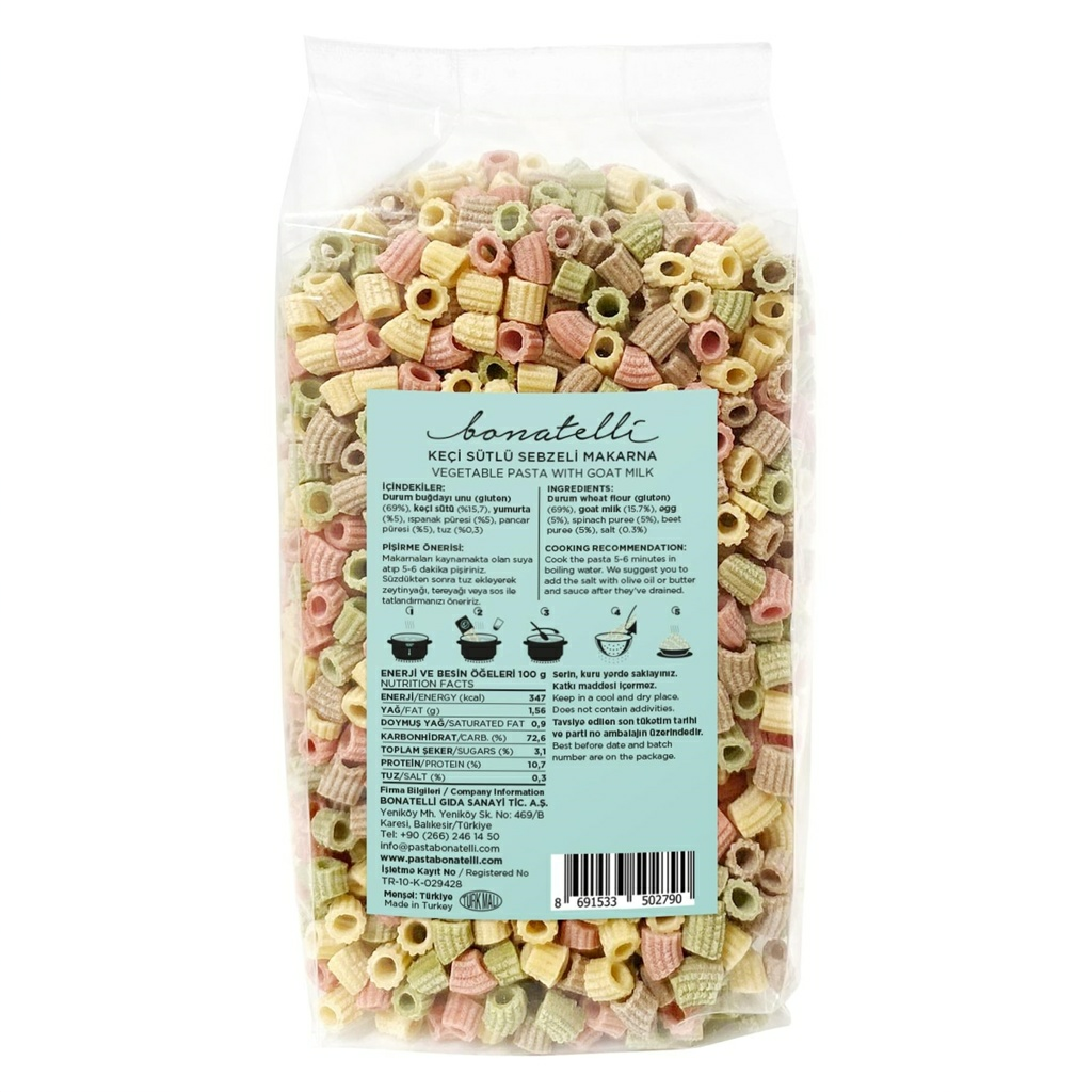 Bonatelli Keçi Sütlü Sebzeli Makarna 300 Gr