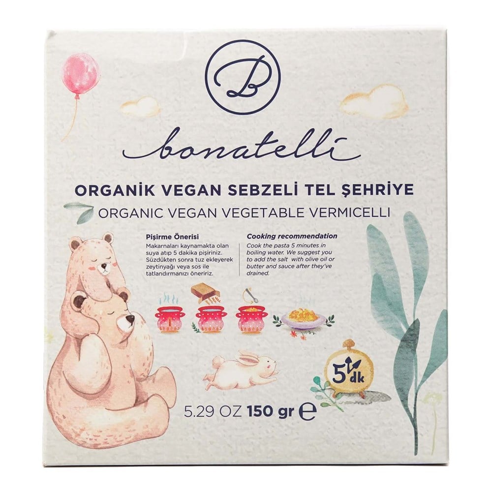 Organik Vegan Sebzeli Tel Şehriye 150gr