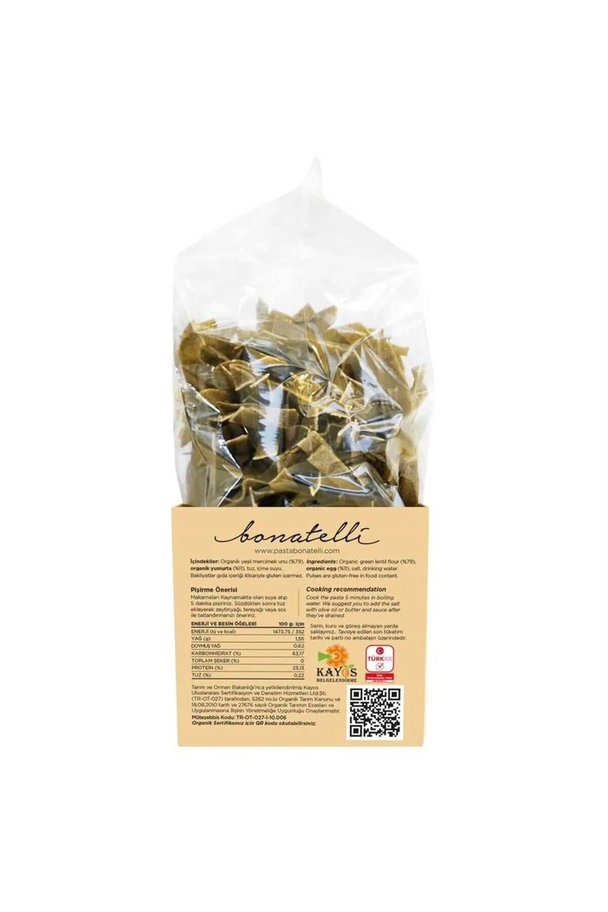 Organik Yeşil Mercimek Çubuk Makarna 400gr