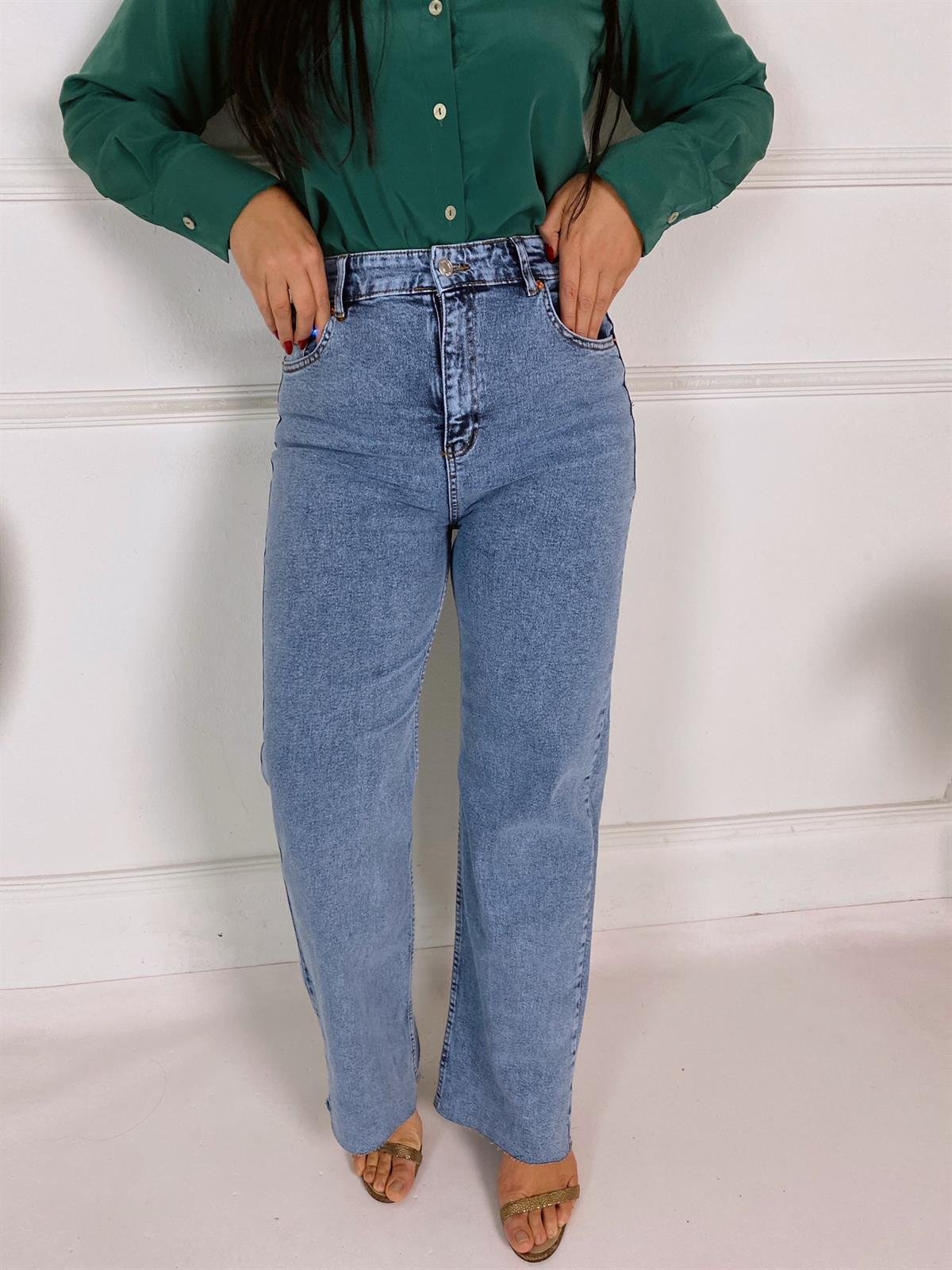 Açık Mavi Yüksek Bel Straight Fit Jean