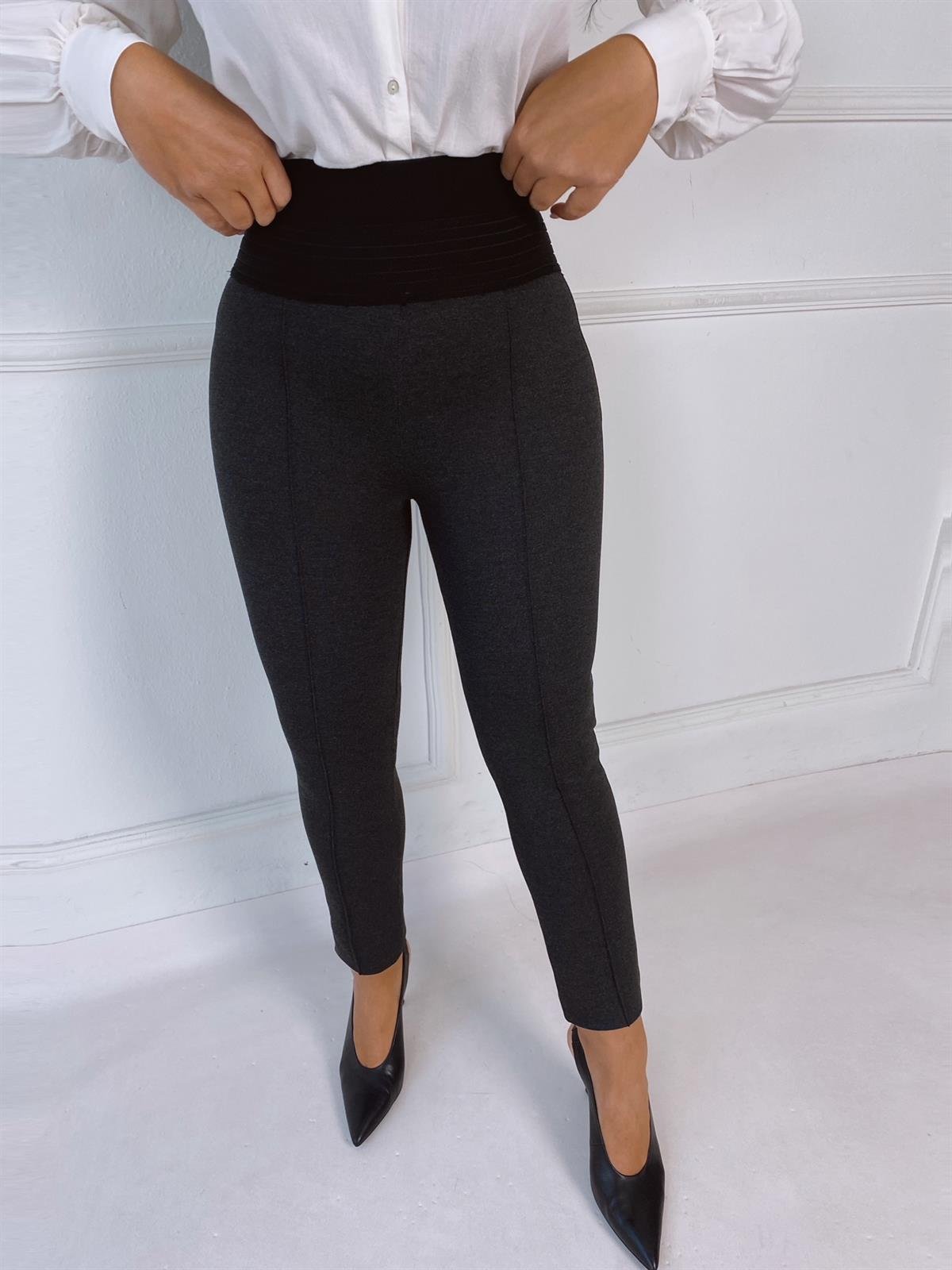 Antrasit Beli Geniş Lastikli Toparlayıcı Tayt