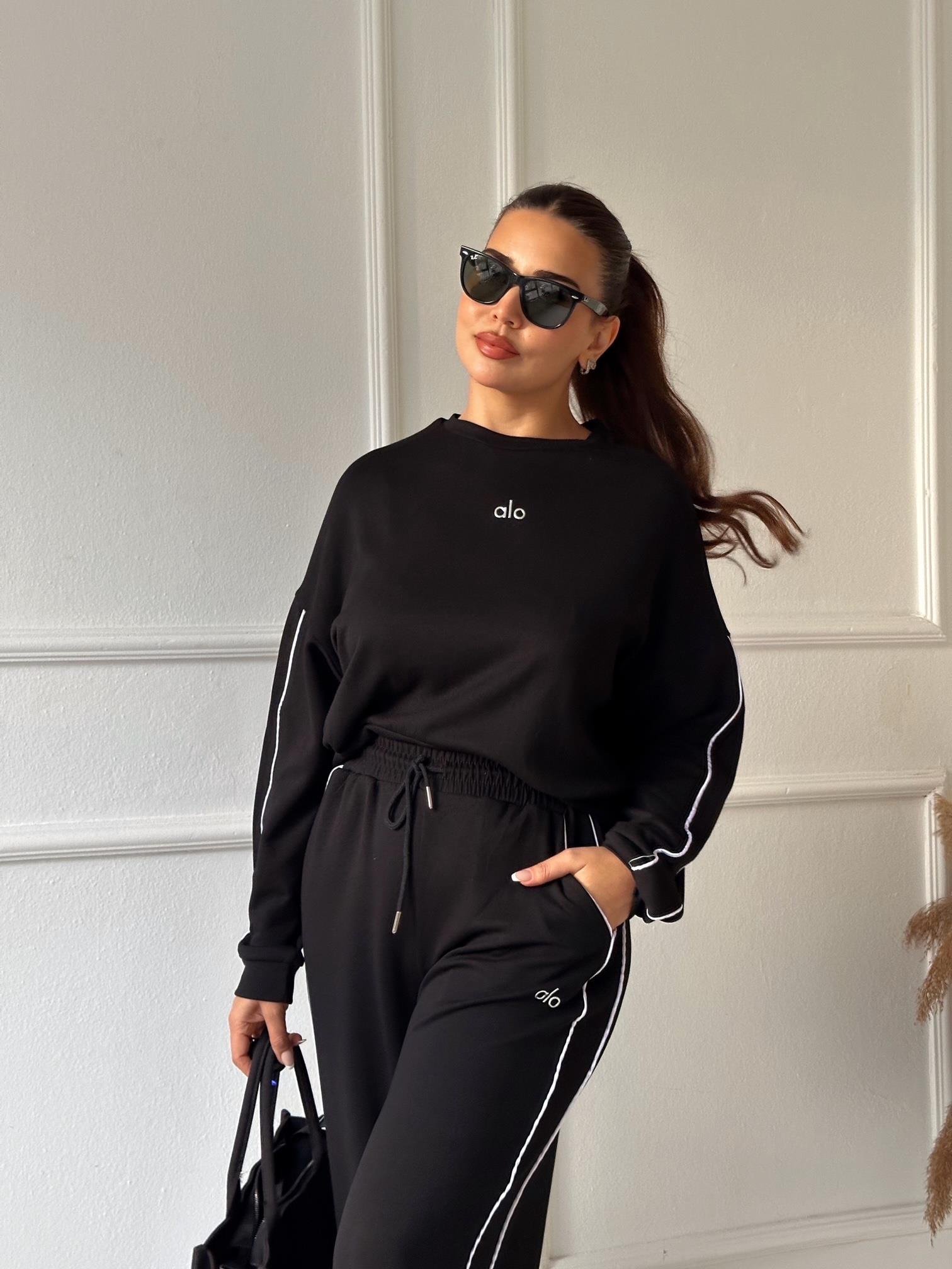 Biyeli Orijinal Marka Lüks Kalite Rahat Kesim Eşofman Takım - Siyah 