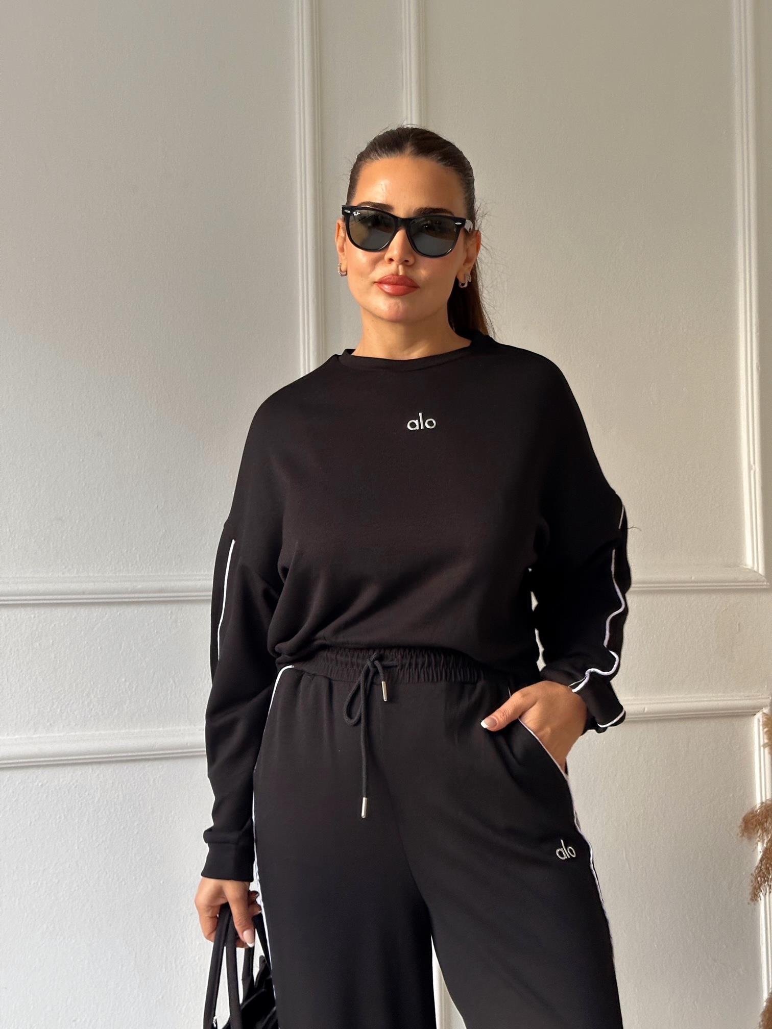 Biyeli Orijinal Marka Lüks Kalite Rahat Kesim Eşofman Takım - Siyah 