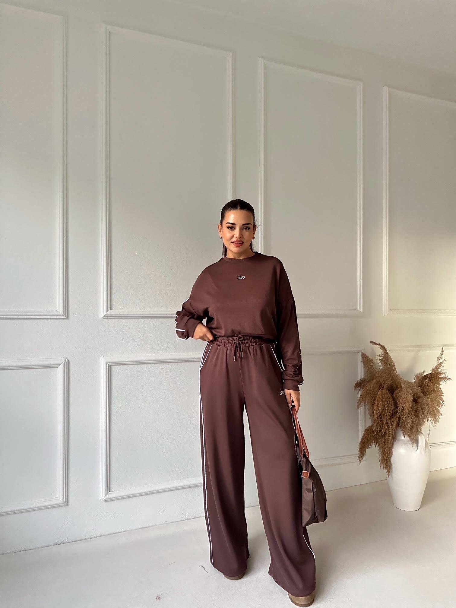 Biyeli Orijinal Marka Lüks Kalite Rahat Kesim Eşofman Takım - Kahve 