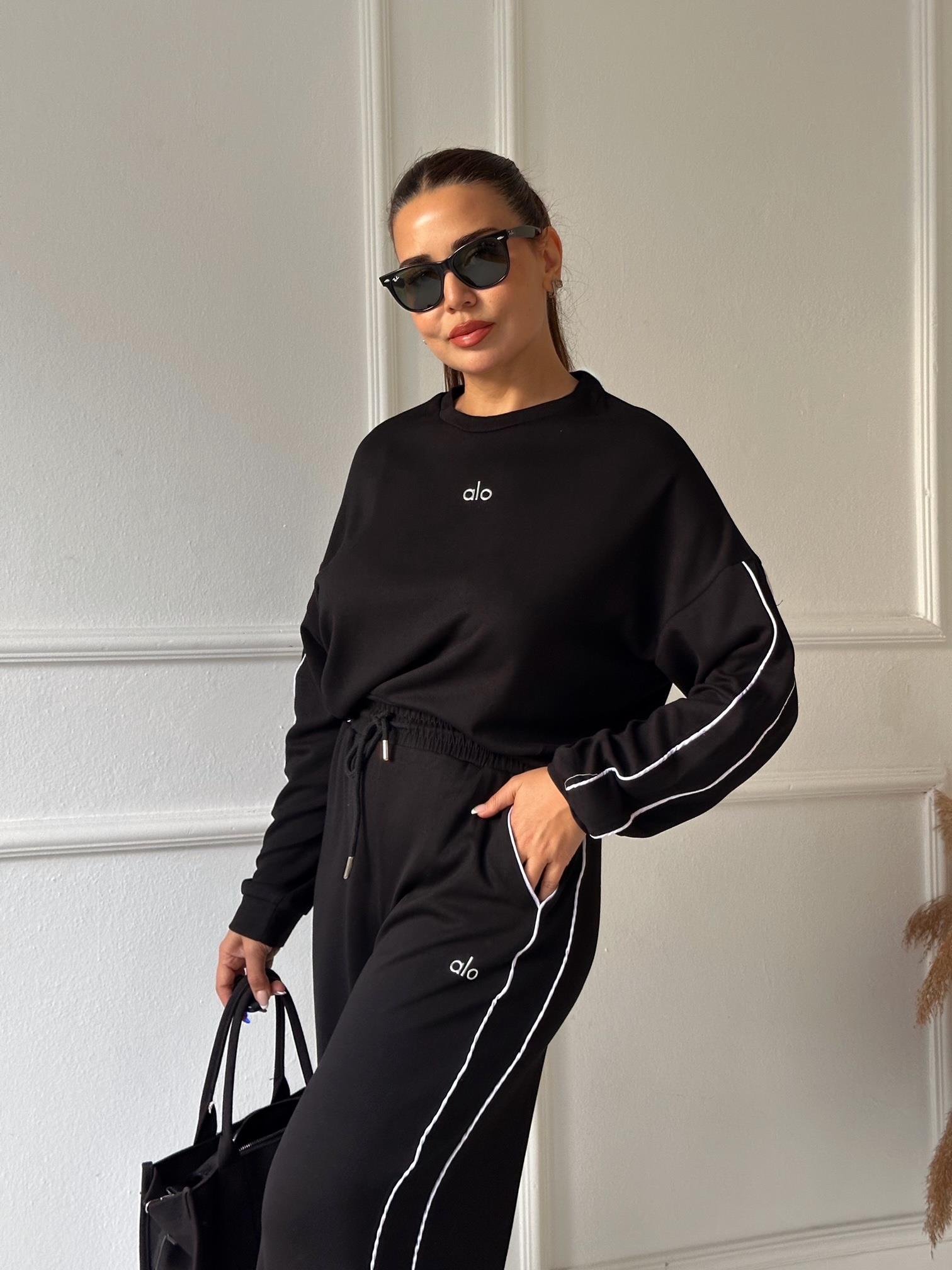 Biyeli Orijinal Marka Lüks Kalite Rahat Kesim Eşofman Takım - Siyah 