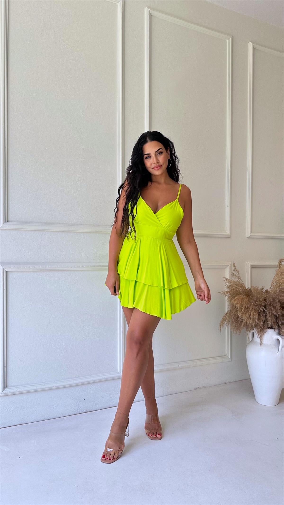 Daphne Elbise Neon Sarı
