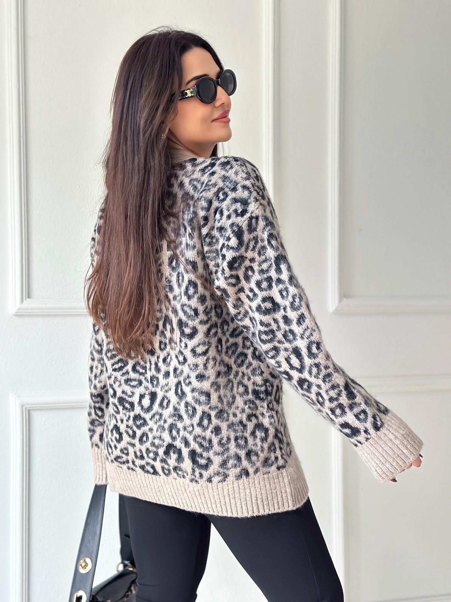 Leopar Desenli Yumuşak Oversize Hırka – Zara Model