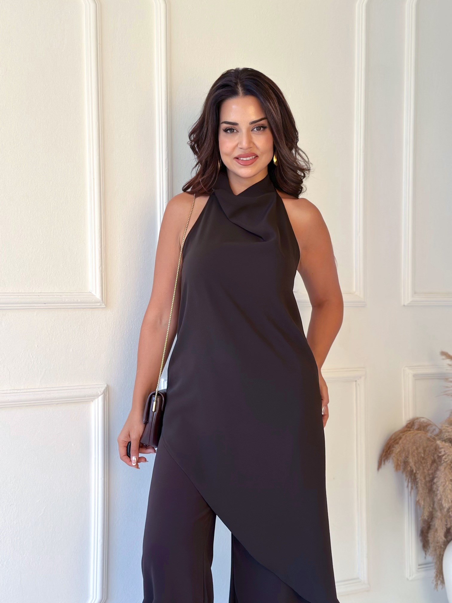 Livia Beli Lastikli Bol Paça Pantolon - Kahve