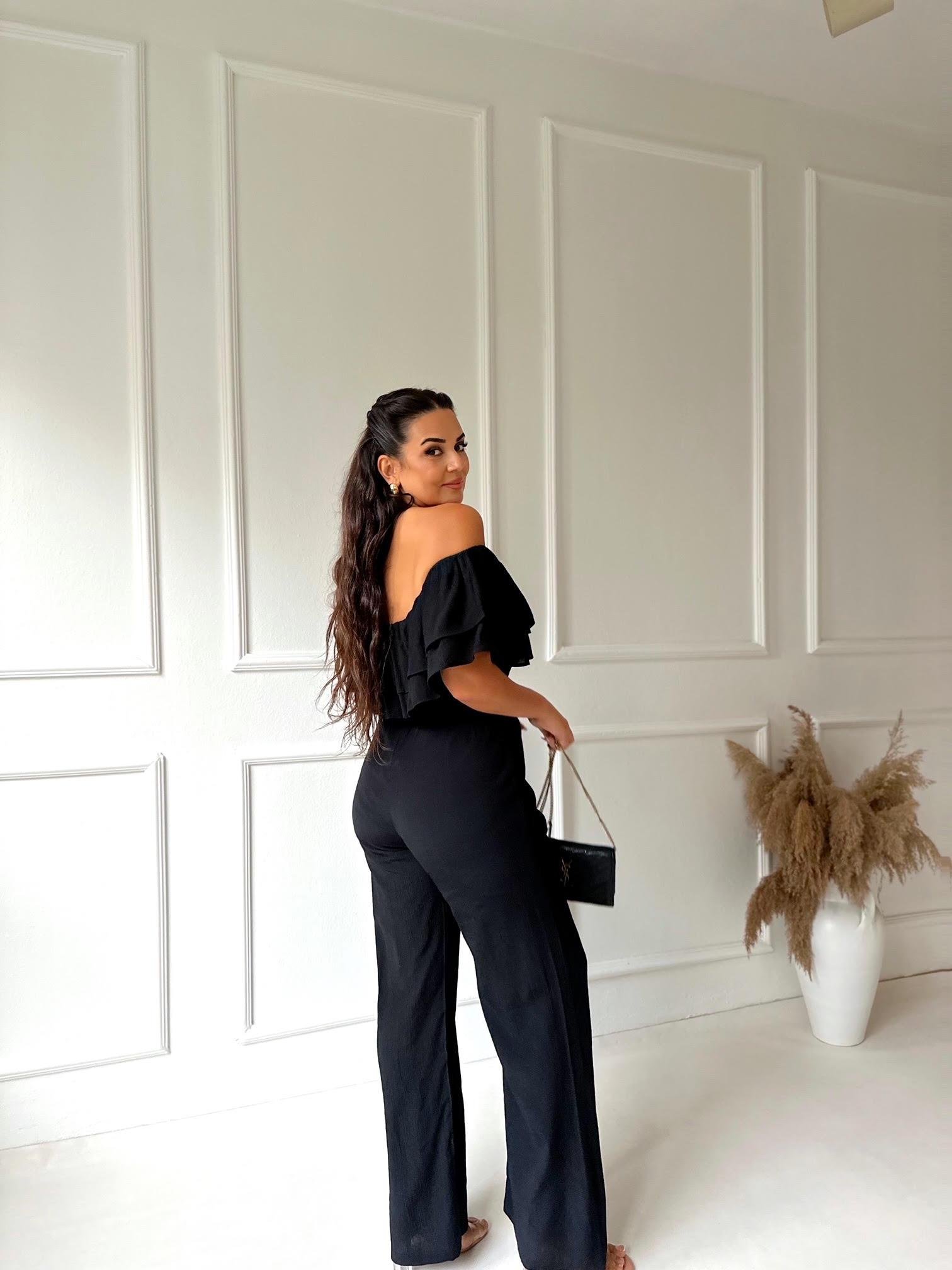 Lüks Kalite Beli Lastikli Yüksek Bel Siyah Pantolon 