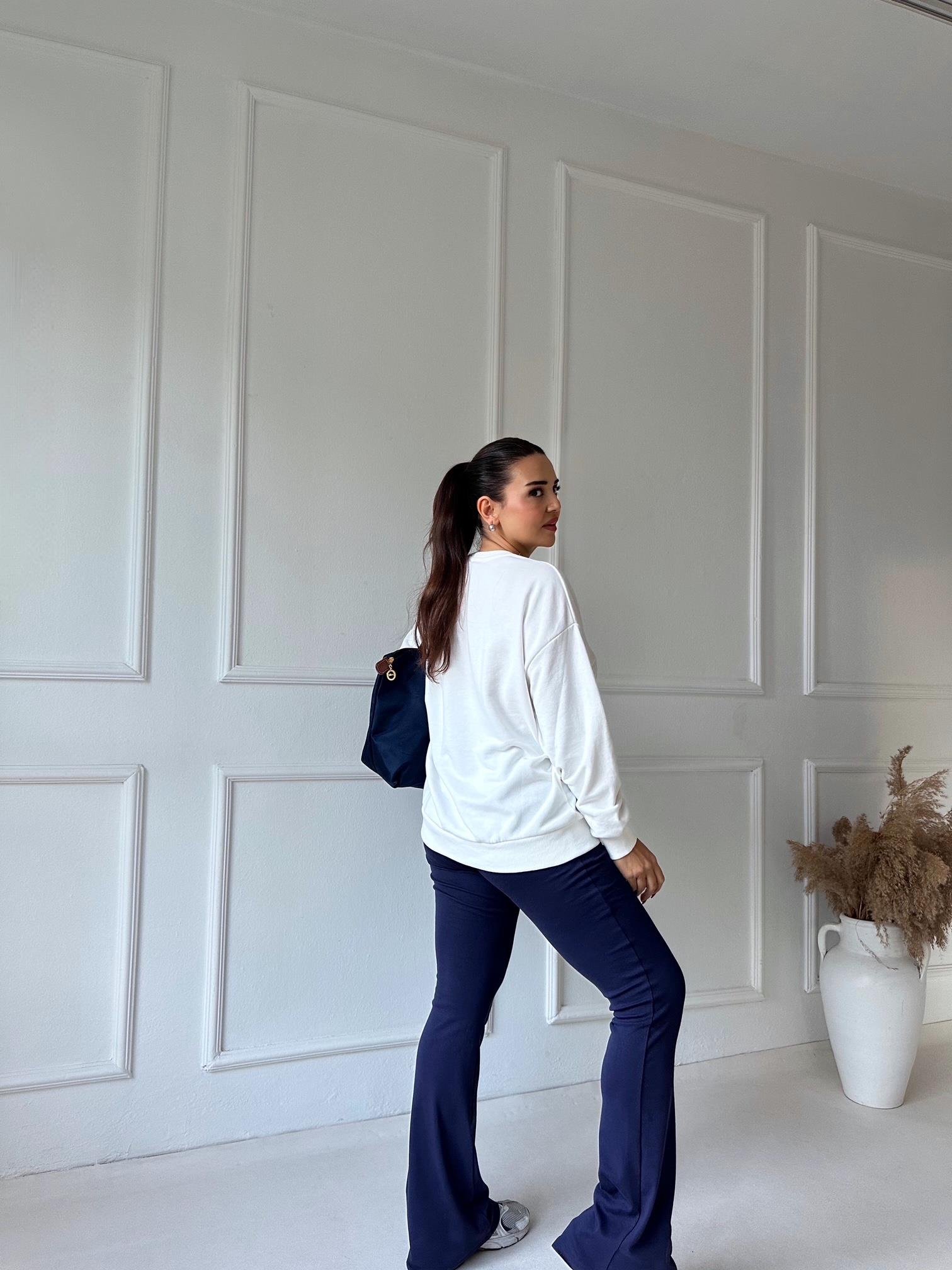 Lüks Kalite İspanyol Paça Lacivert Tayt