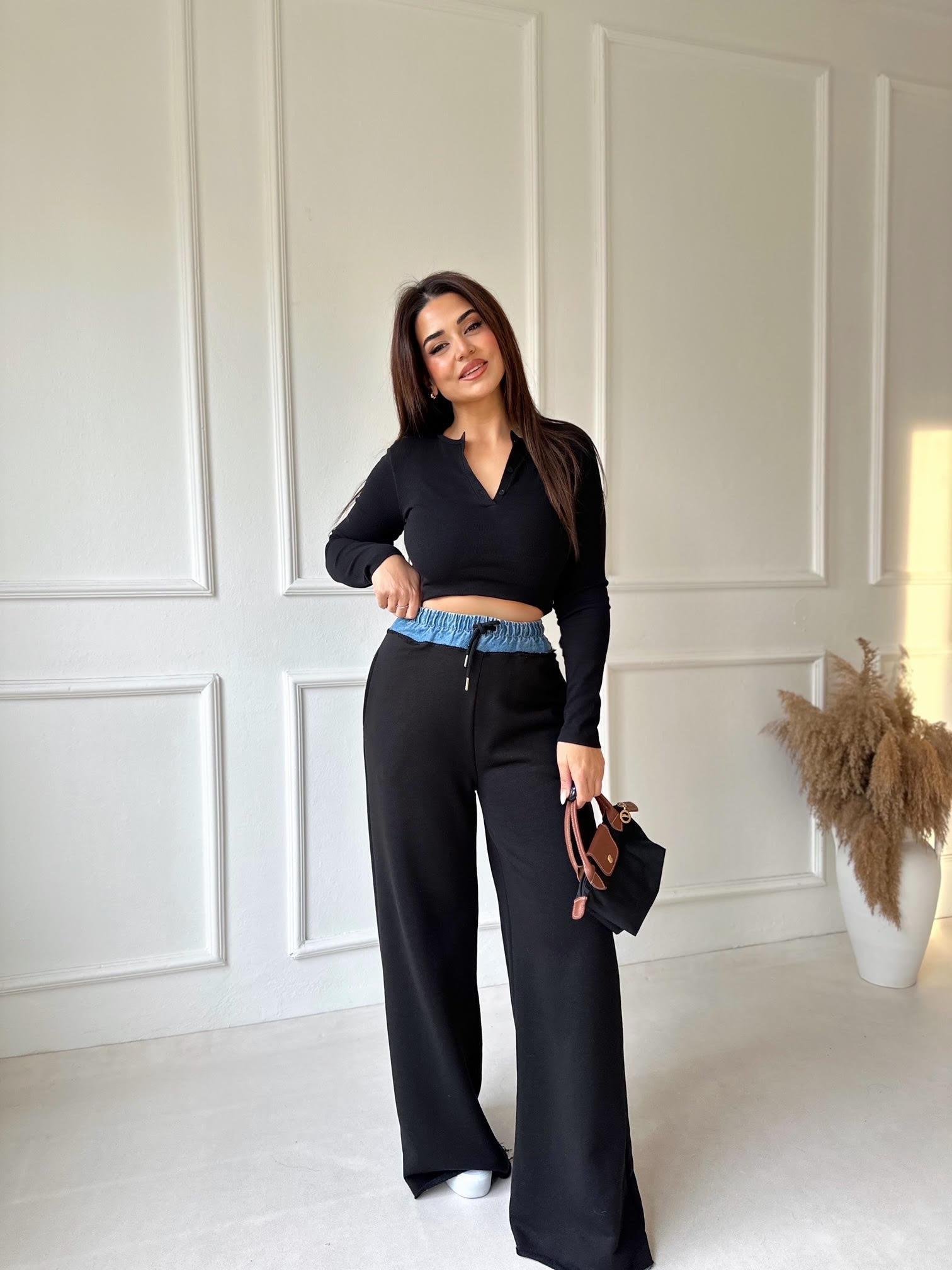 Lüks Kalite Jean Detay Bol Paça Eşofman