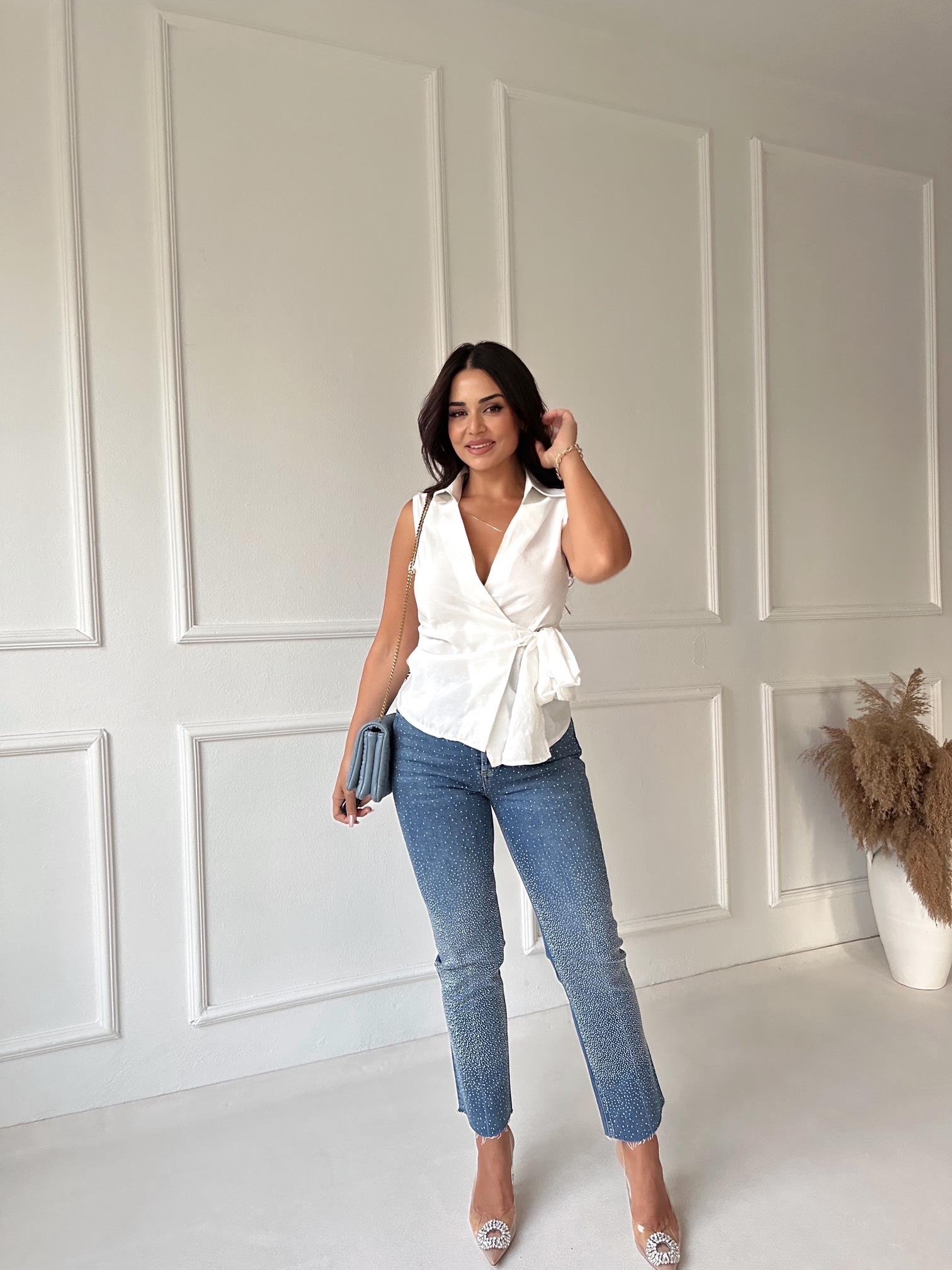 Lüks Kalite Kolsuz Kruvaze Gömlek