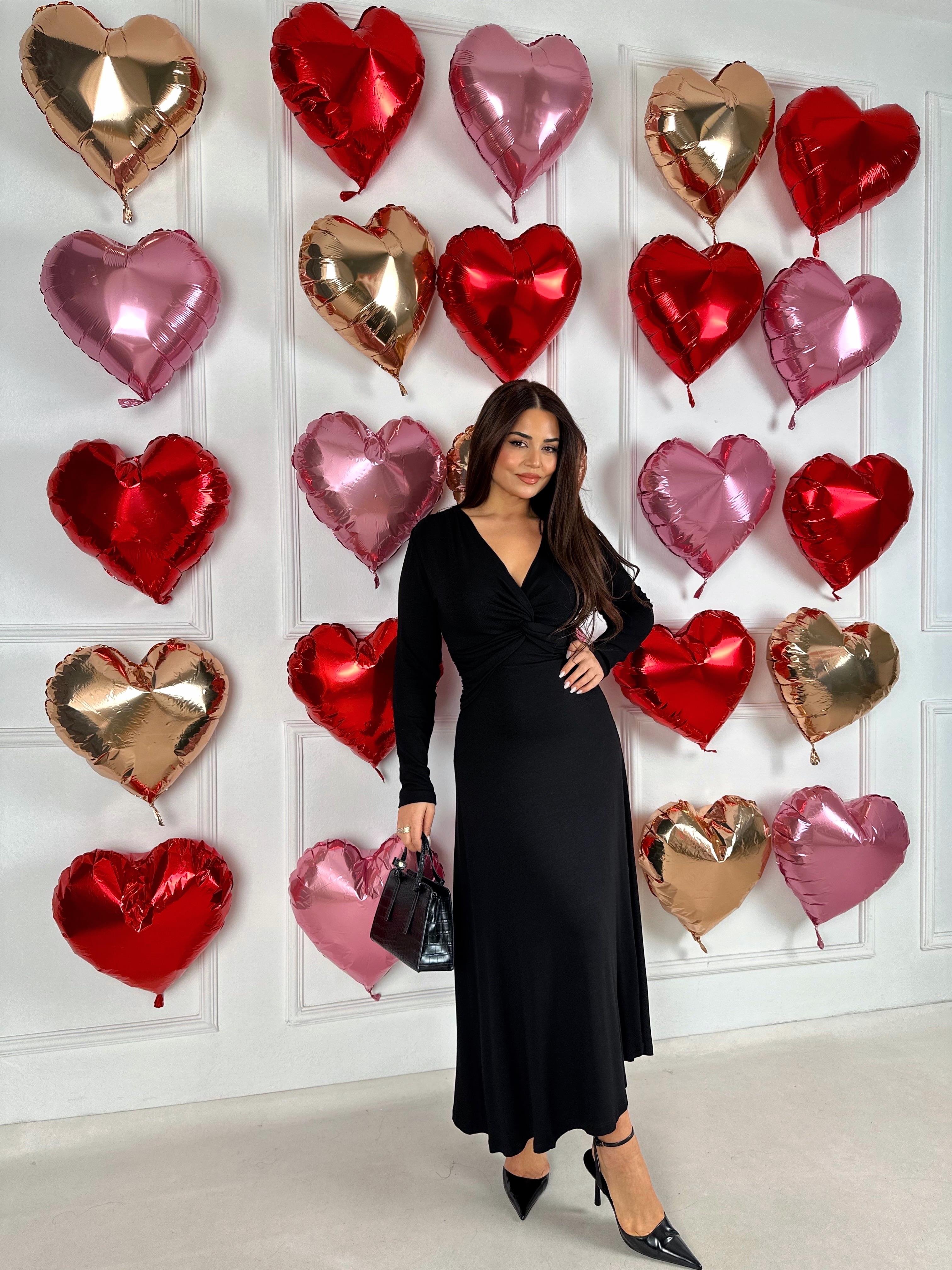 Lüks Kalite Örme Midi Boy Elbise