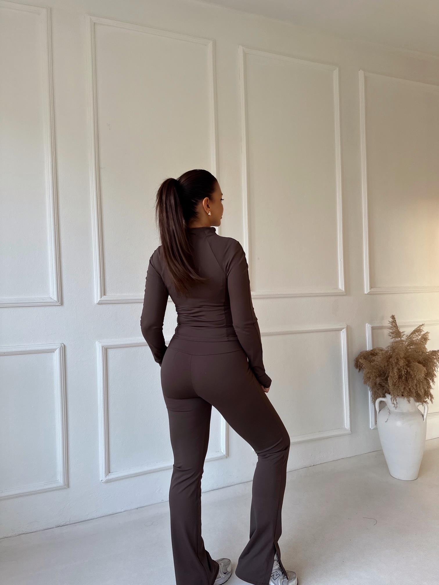 Lüks Kalite Oysho Model Kahve Ceket ve Pantolon Takım