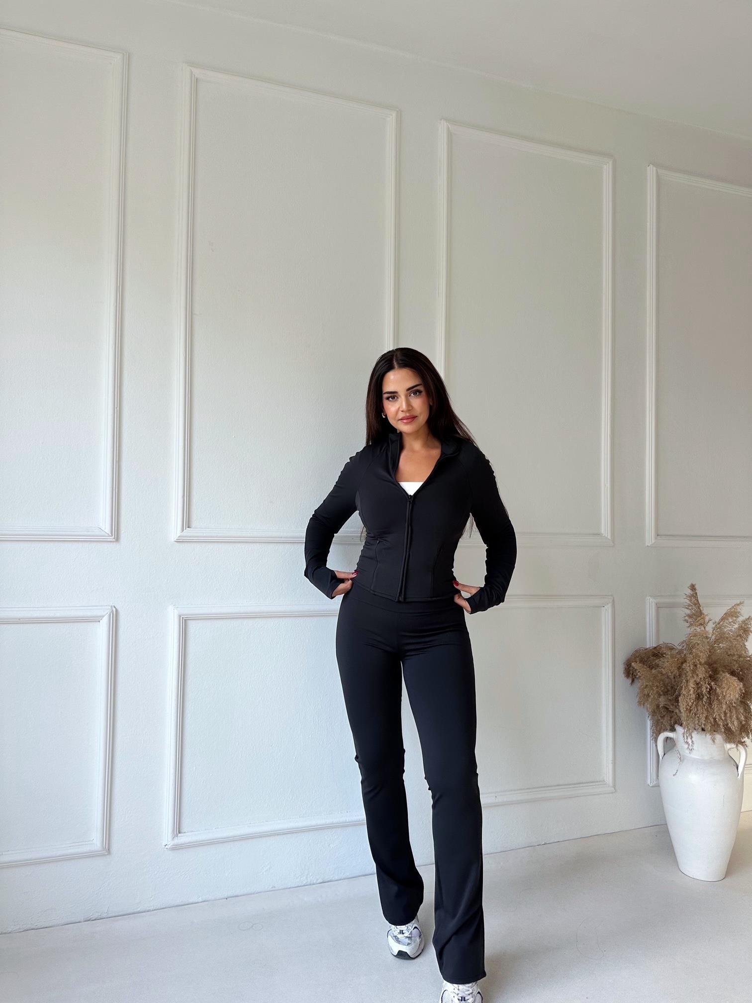 Lüks Kalite Oysho Model Siyah Ceket ve Pantolon Takım