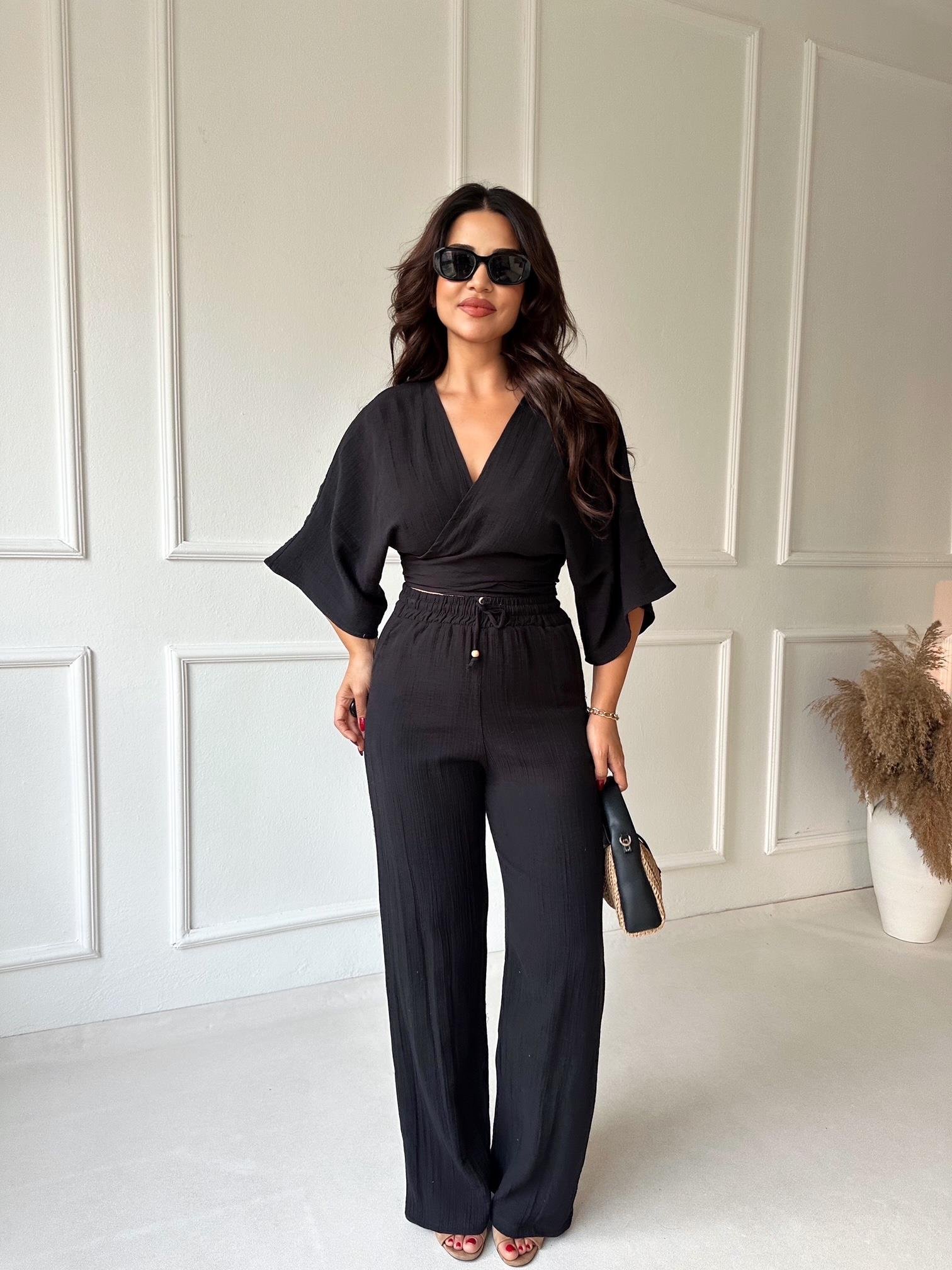 Lüks Kalite Pamuklu Pantolon Siyah