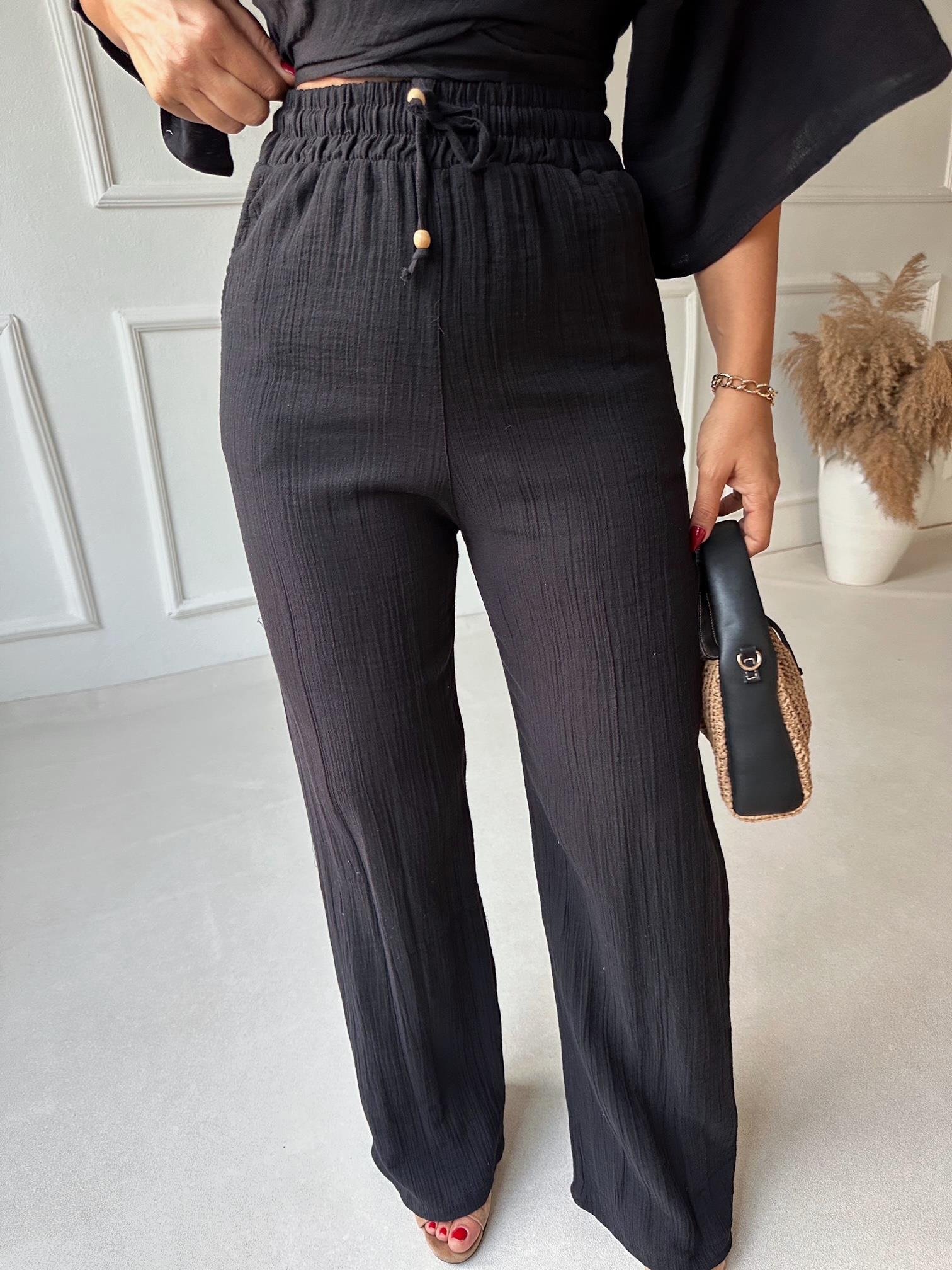 Lüks Kalite Pamuklu Pantolon Siyah