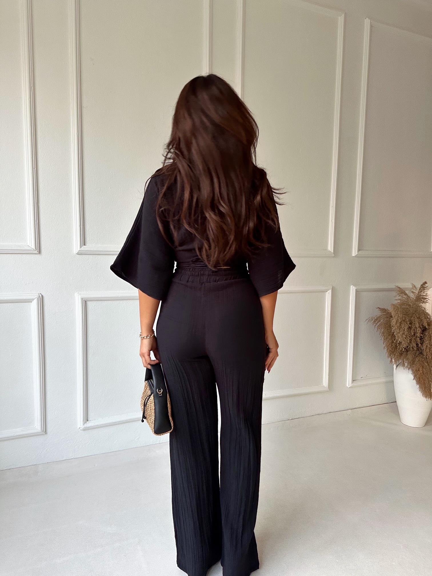 Lüks Kalite Pamuklu Pantolon Siyah